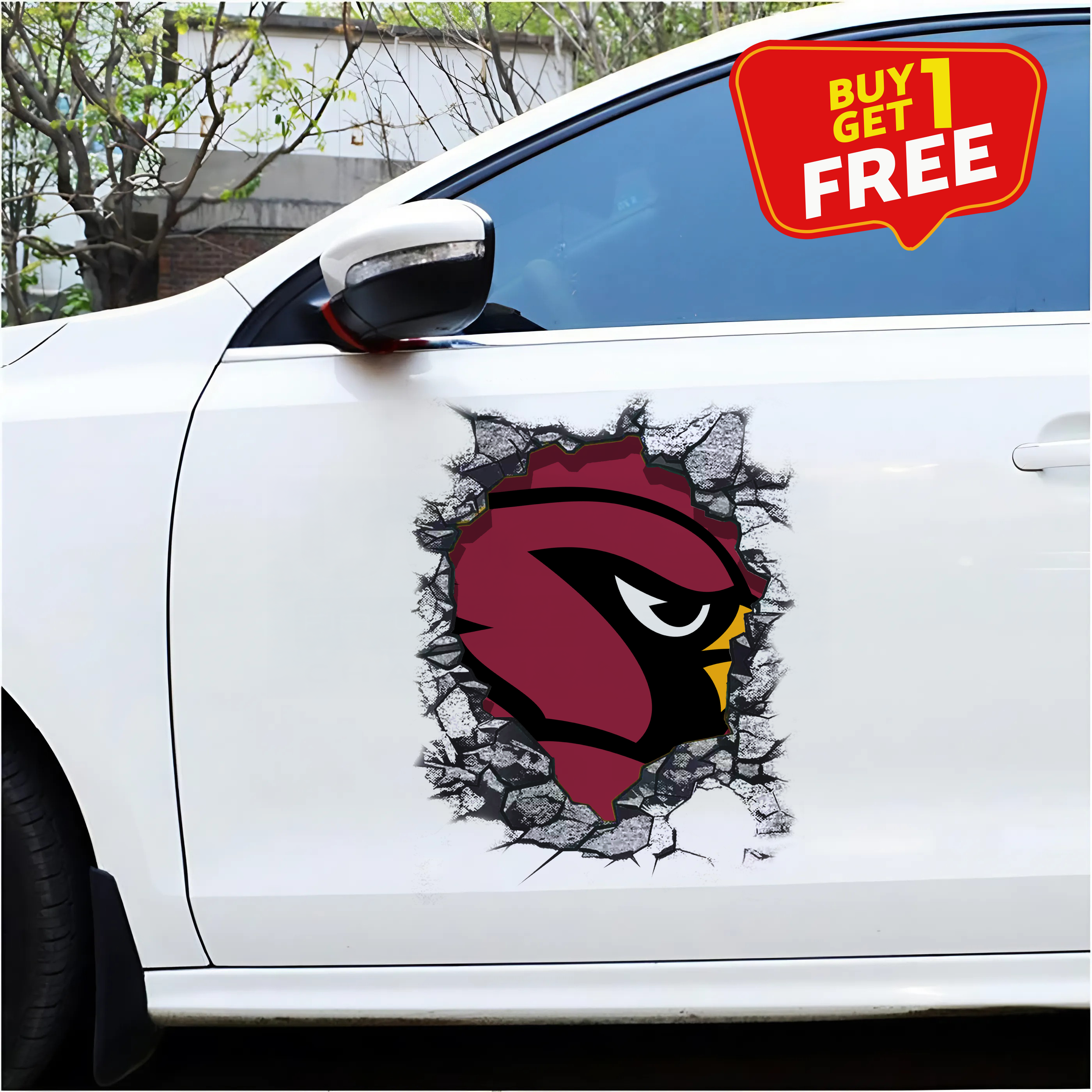Arizona Cardinals Car Door Sticker NFL PT65226