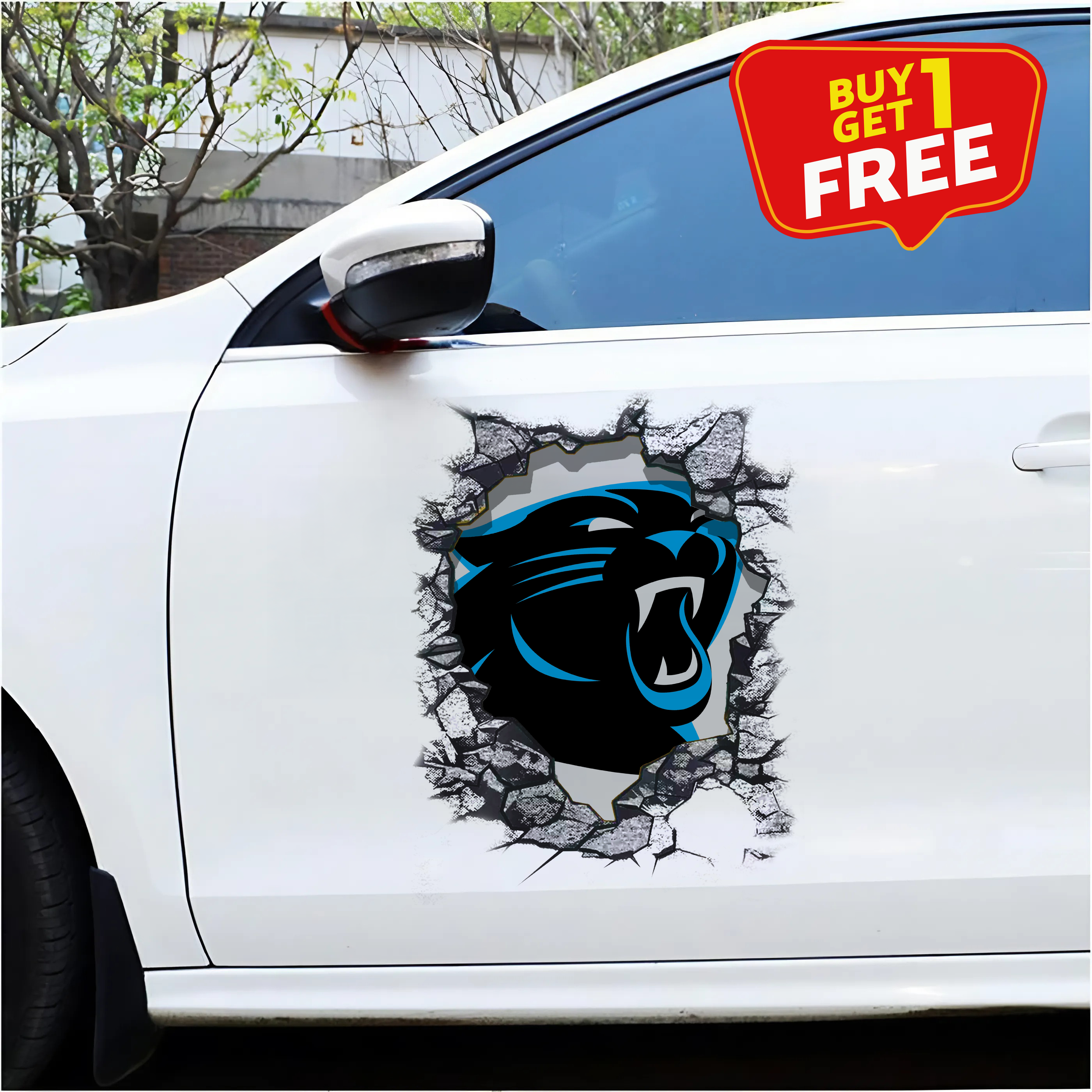 Carolina Panthers Car Door Sticker NFL PT65230