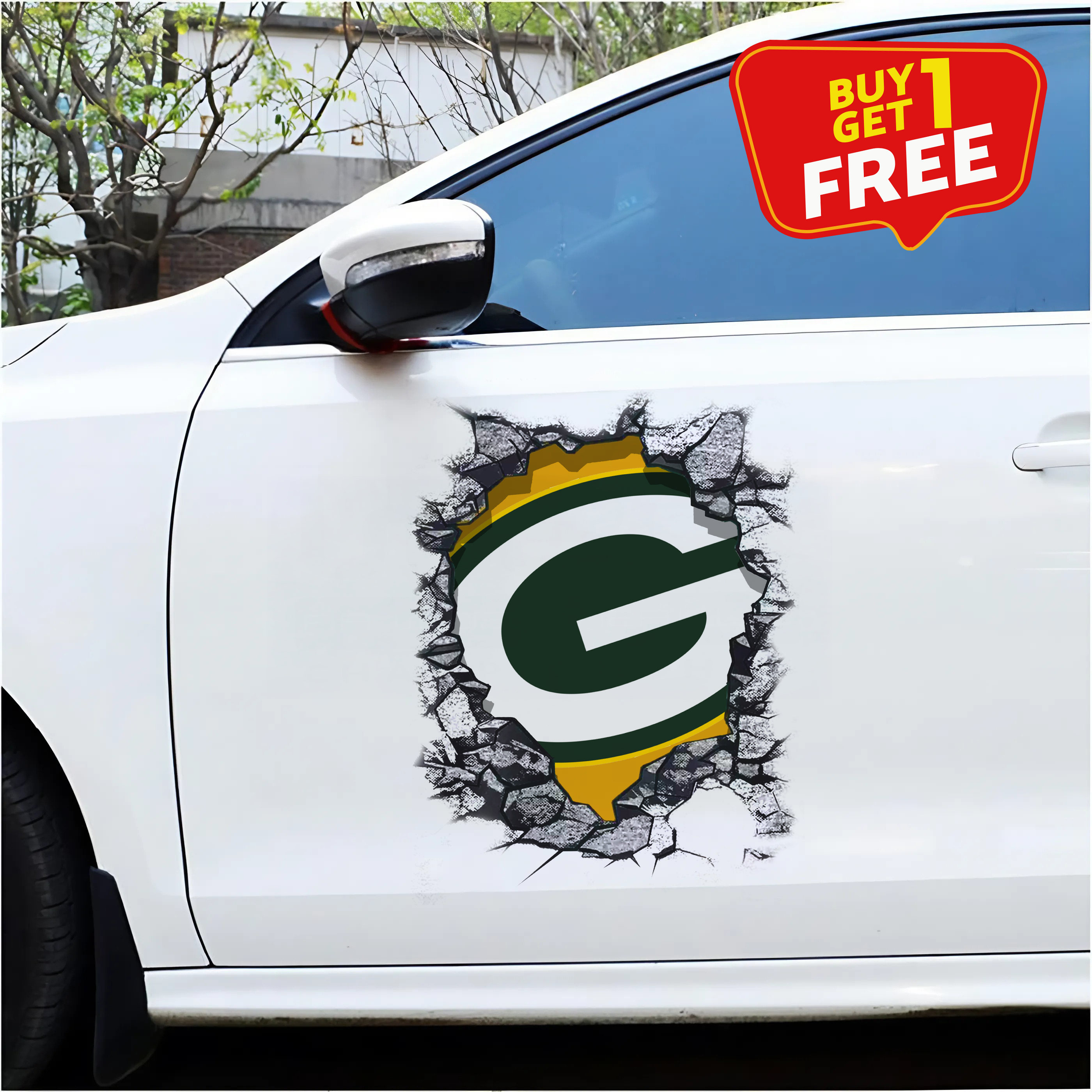 Green Bay Packers Car Door Sticker NFL PT65237