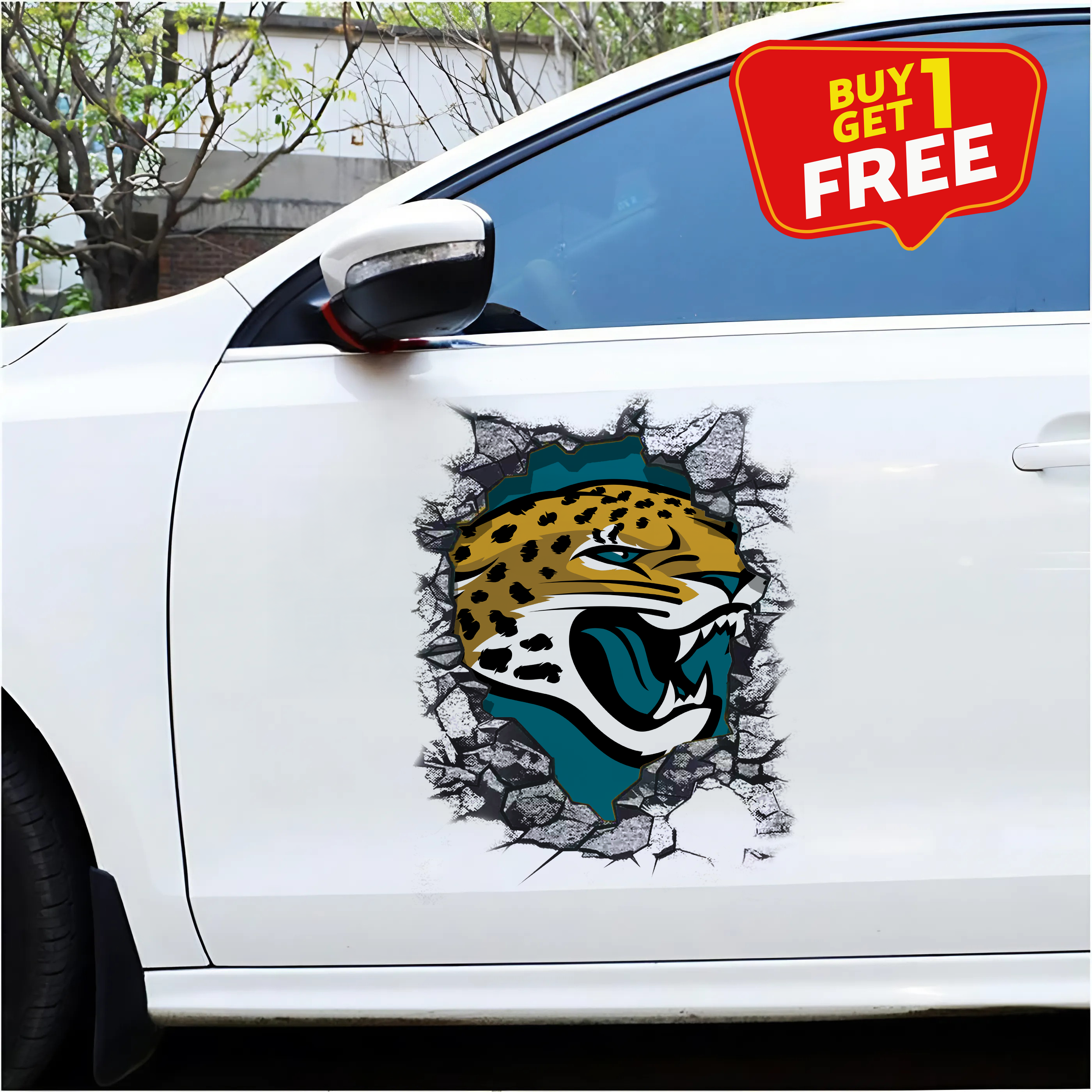 Jacksonville Jaguars Car Door Sticker NFL PT65240