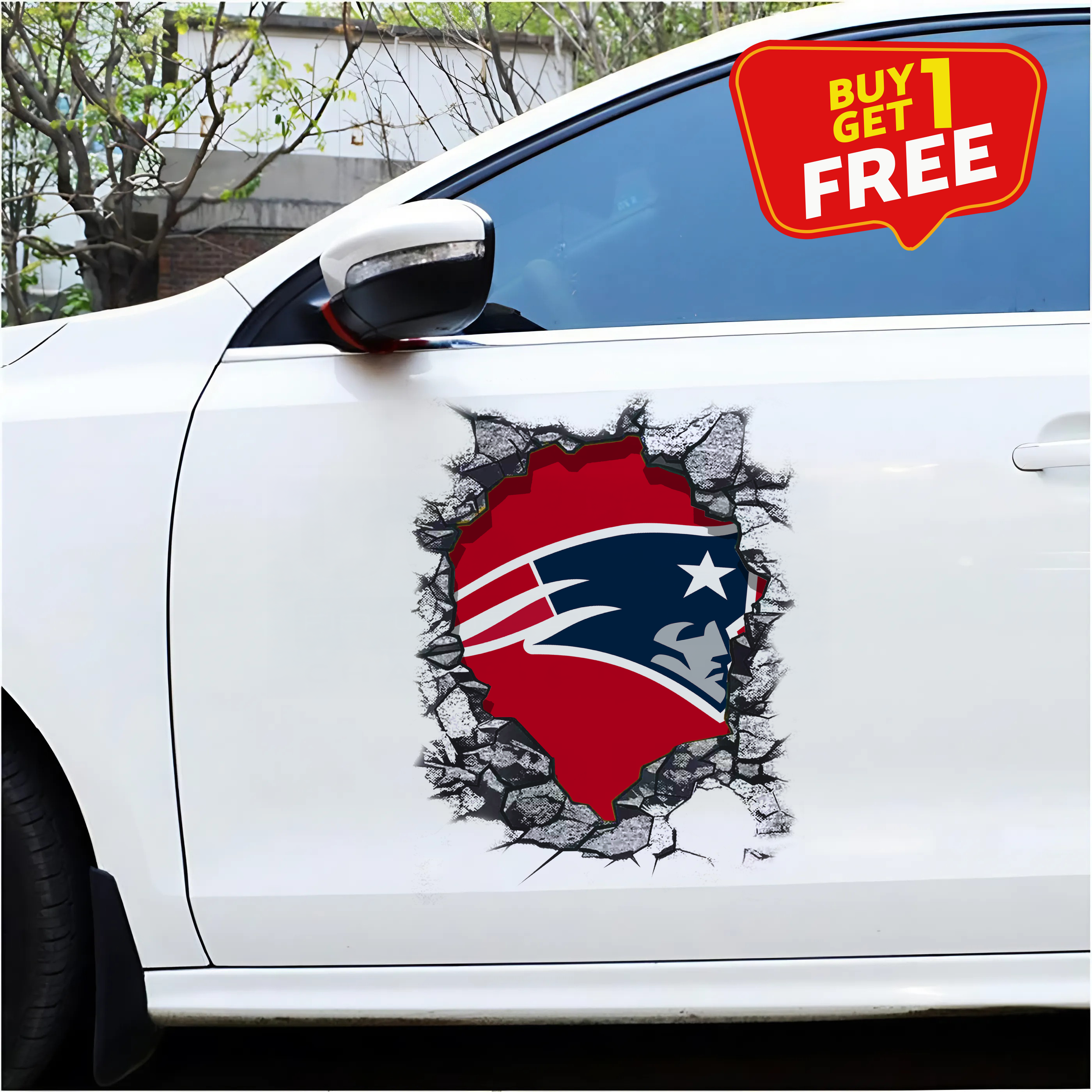 New England Patriots Car Door Sticker NFL PT65247