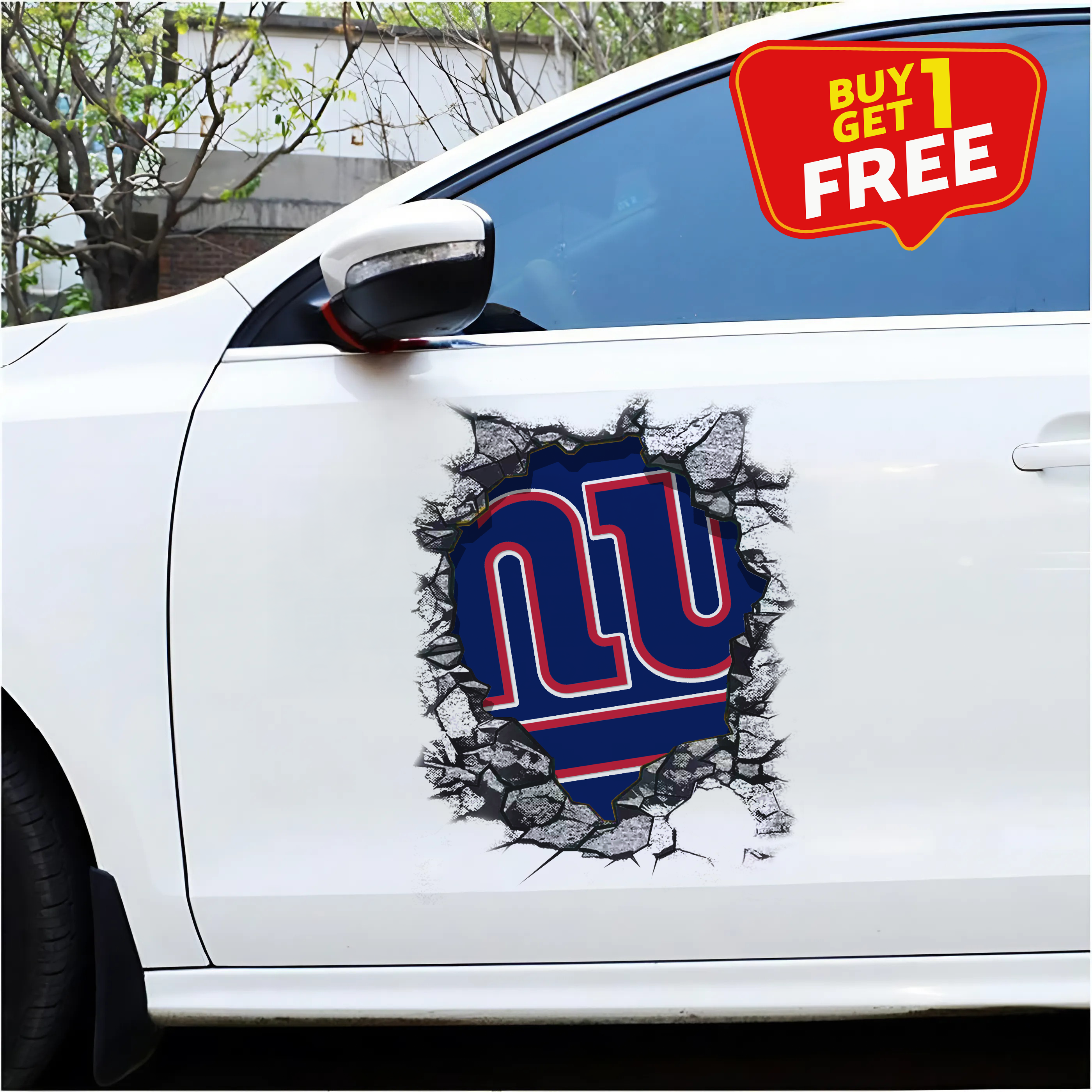 New York Giants Car Door Sticker NFL PT65249
