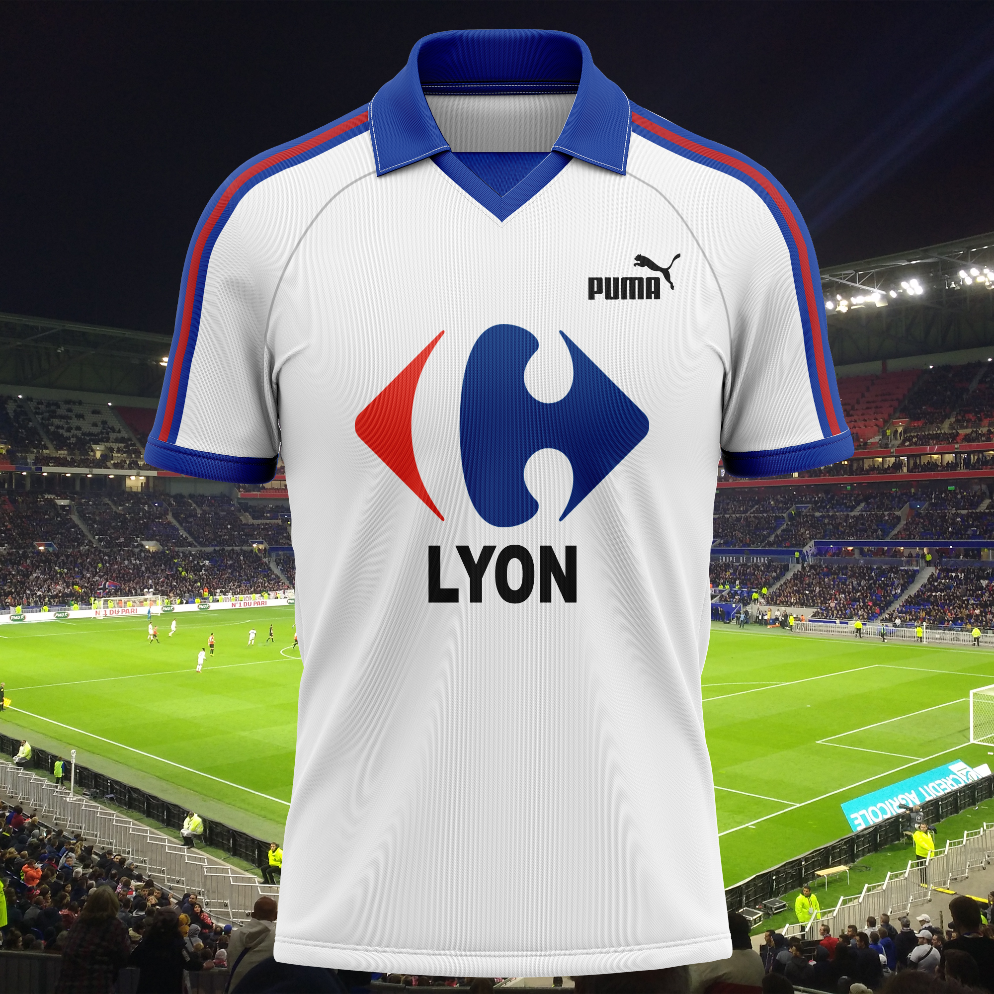 Olympique Lyonnais 1980-81 Home Kit Retro Shirt PT65352