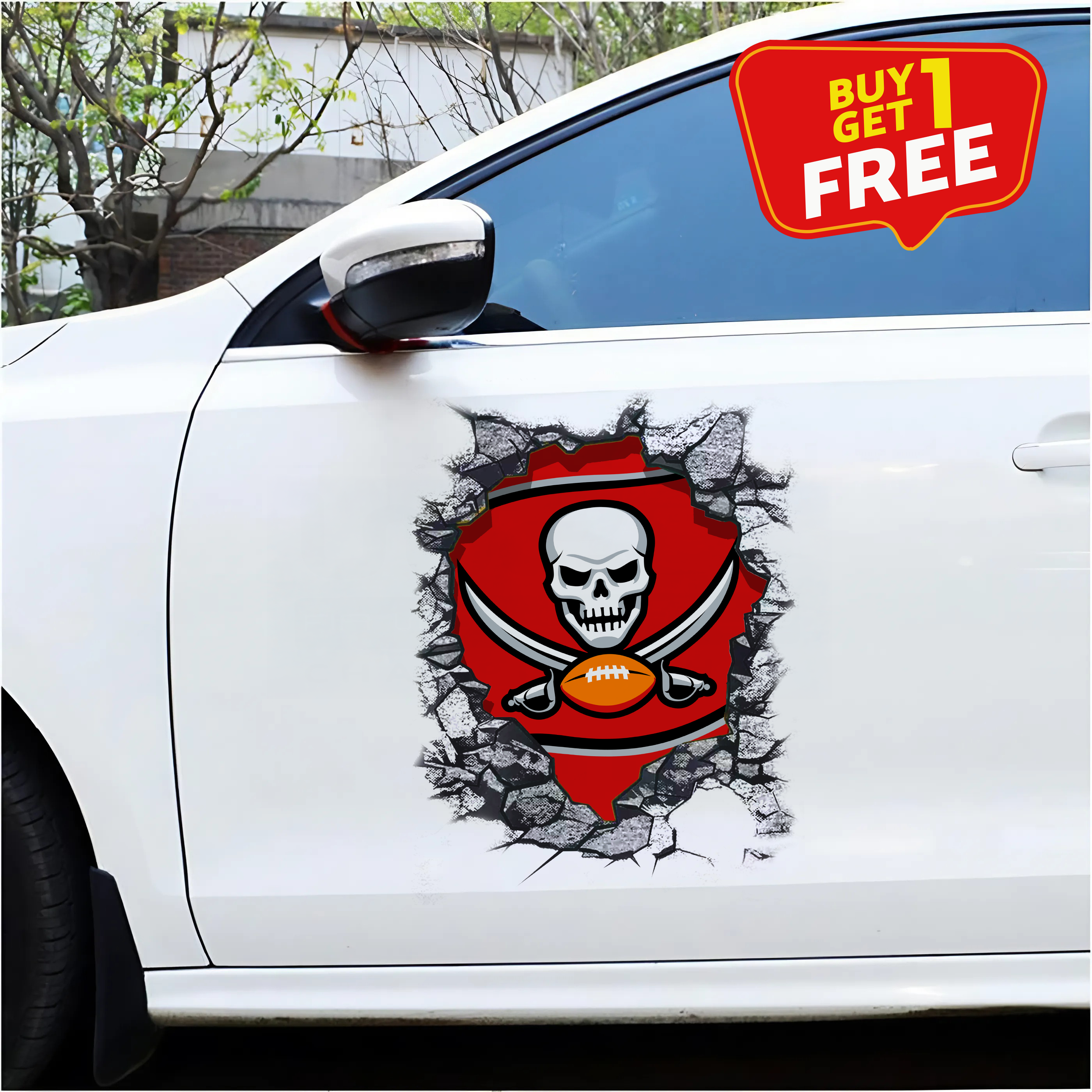 Tampa Bay Buccaneers Car Door Sticker NFL PT65255