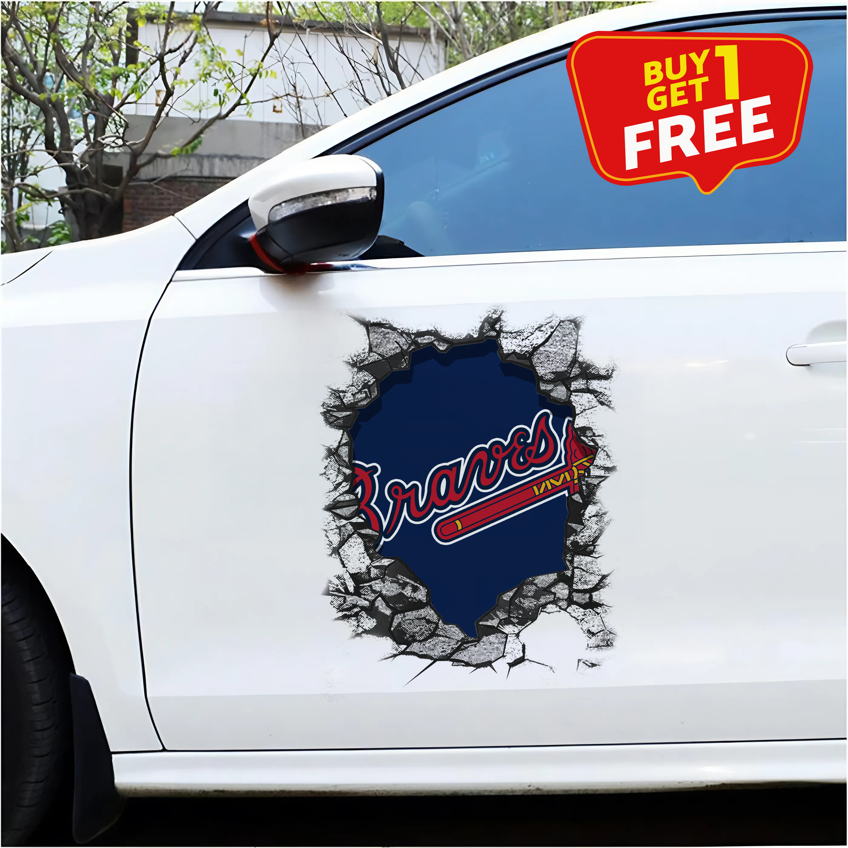 Atlanta Braves Car Door Sticker PT65493