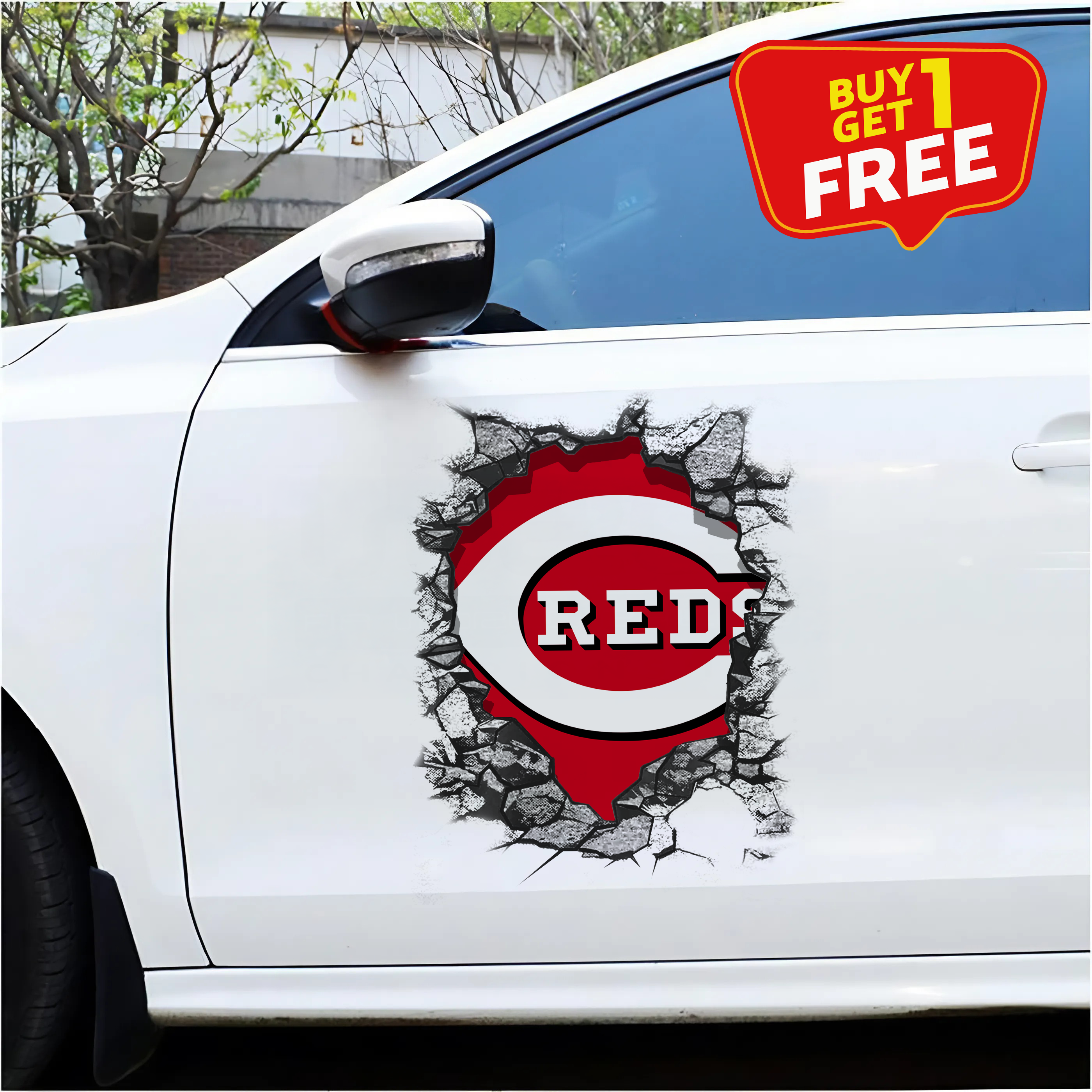 Cincinnati Reds Car Door Sticker PT65498