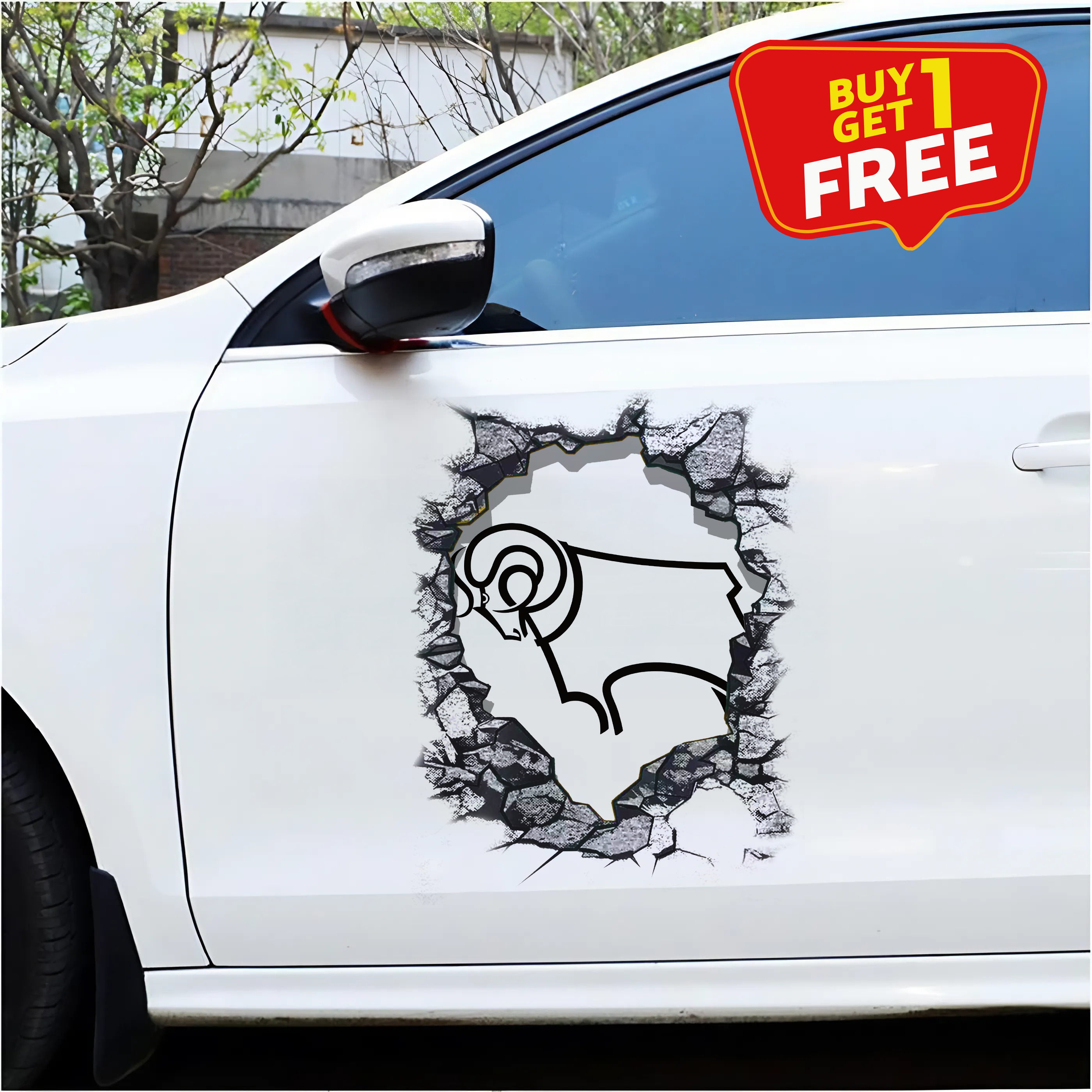 Derby County F.C Car Door Sticker PT65438