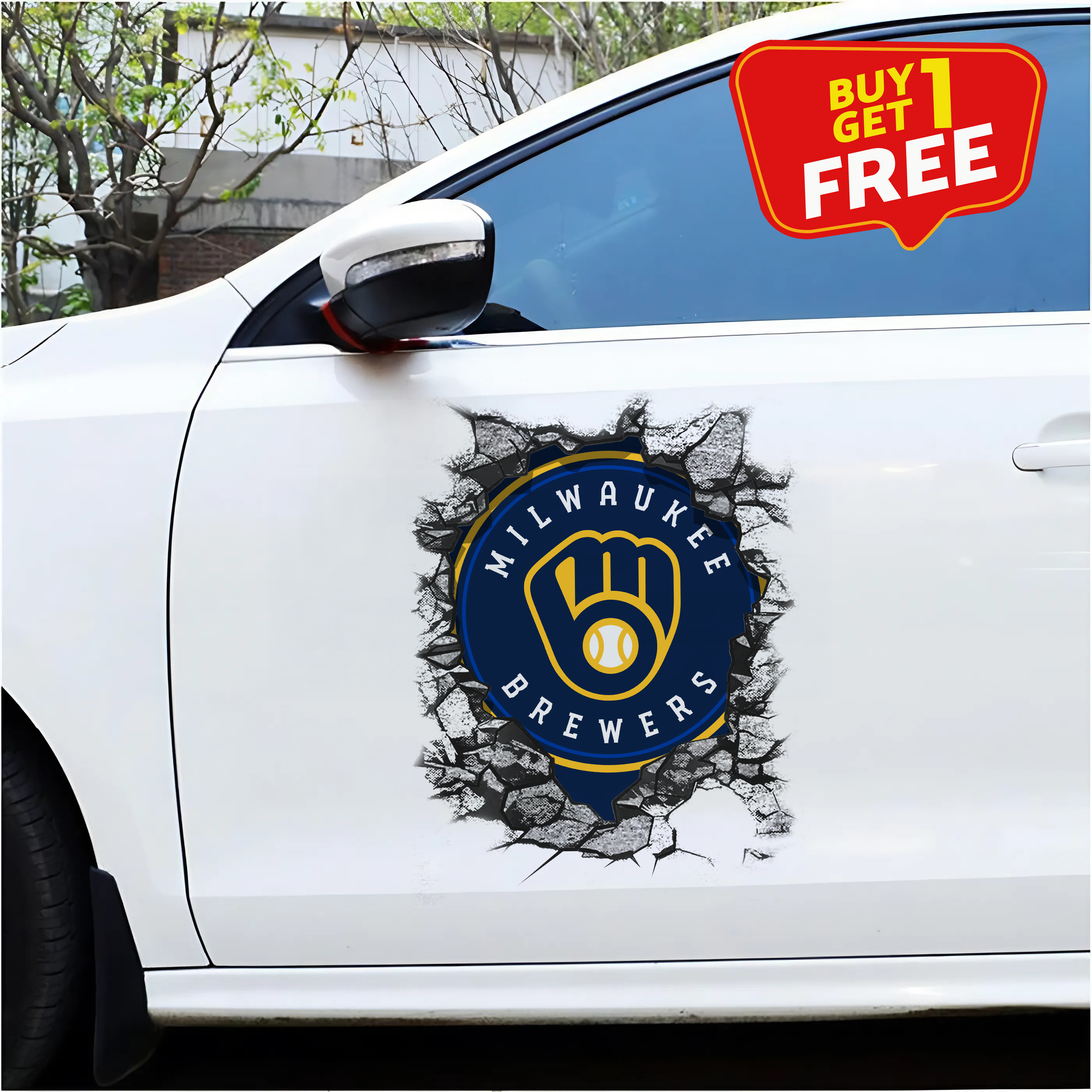 Milwaukee Brewers Car Door Sticker PT65507