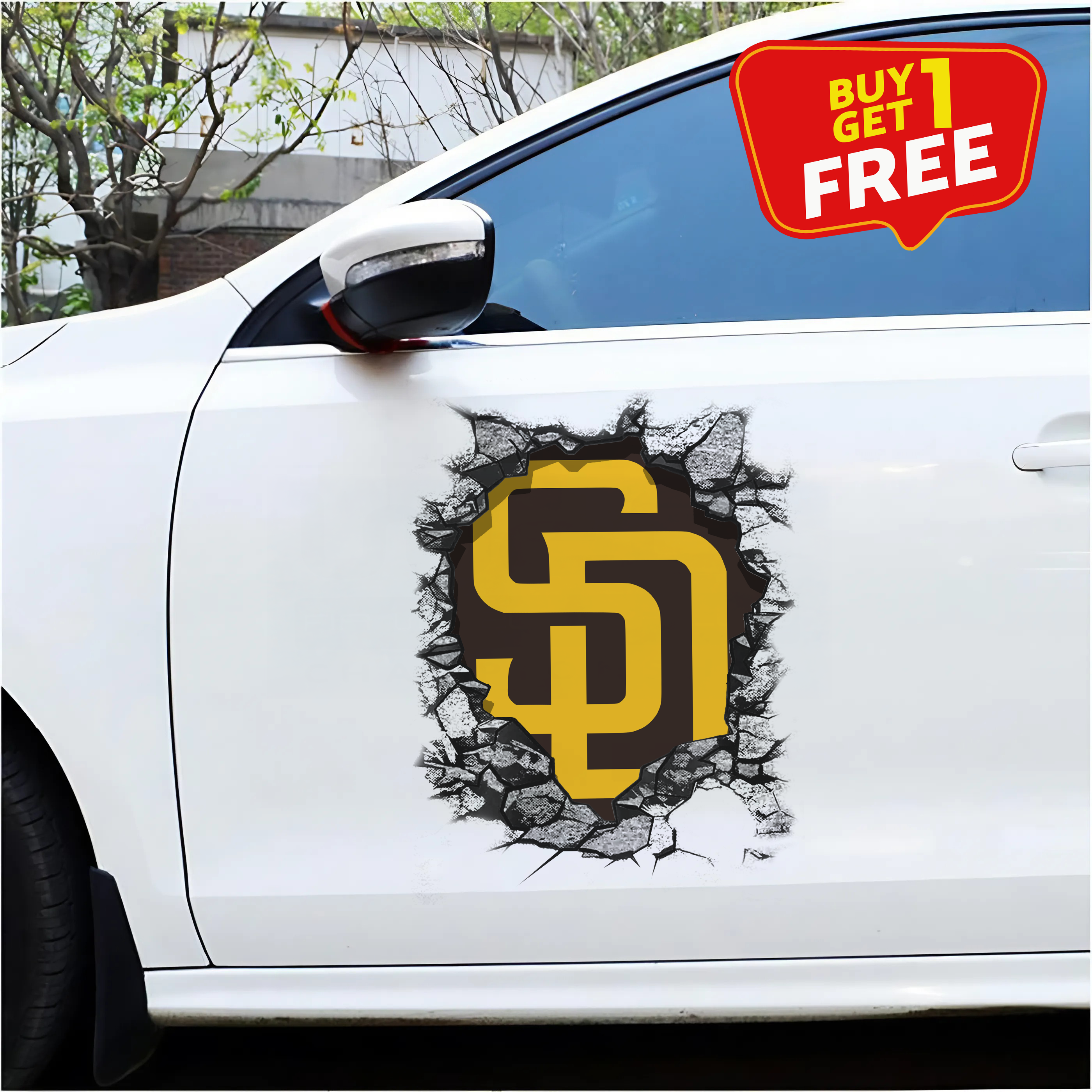 San Diego Padres Car Door Sticker PT65513