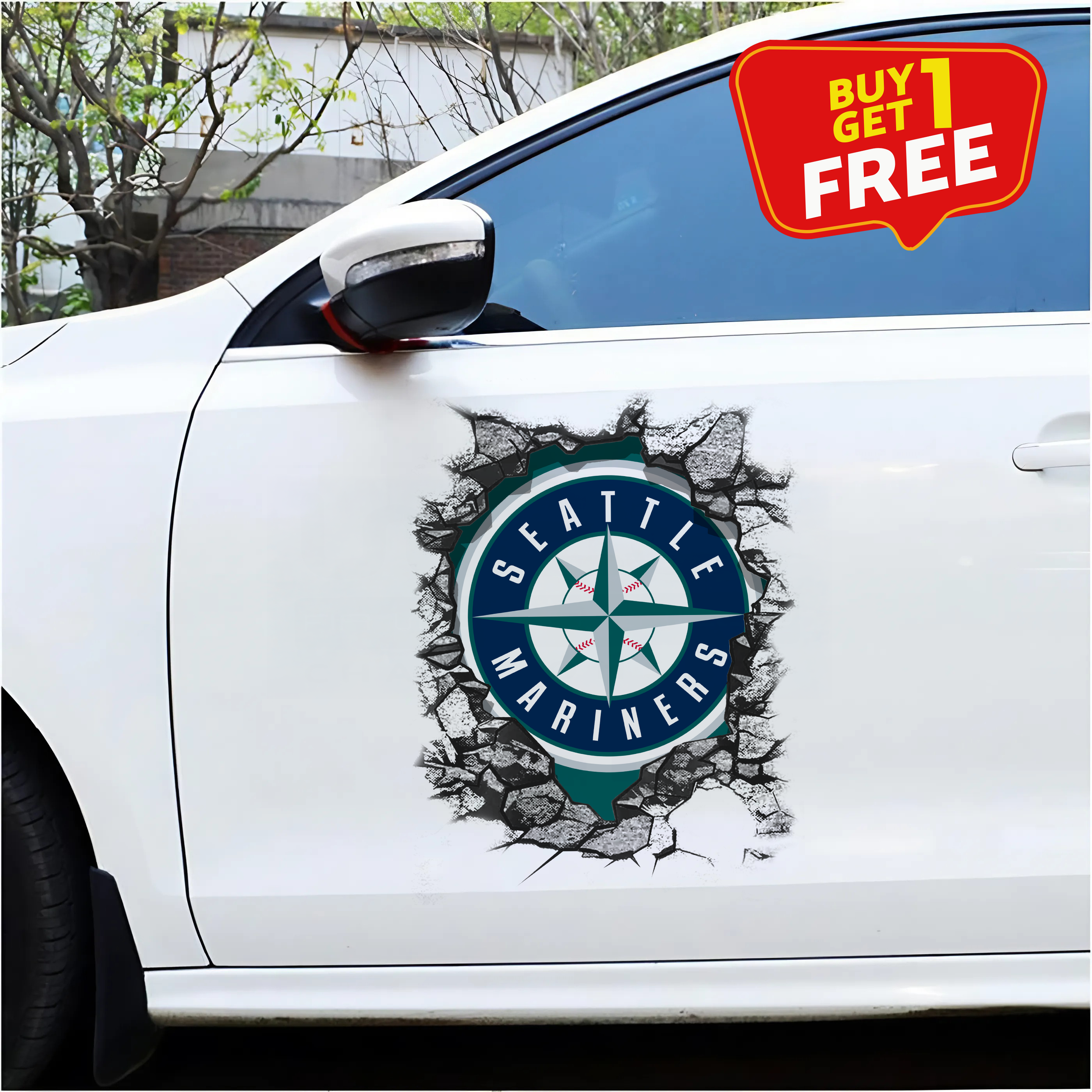 Seattle Mariners Car Door Sticker PT65515