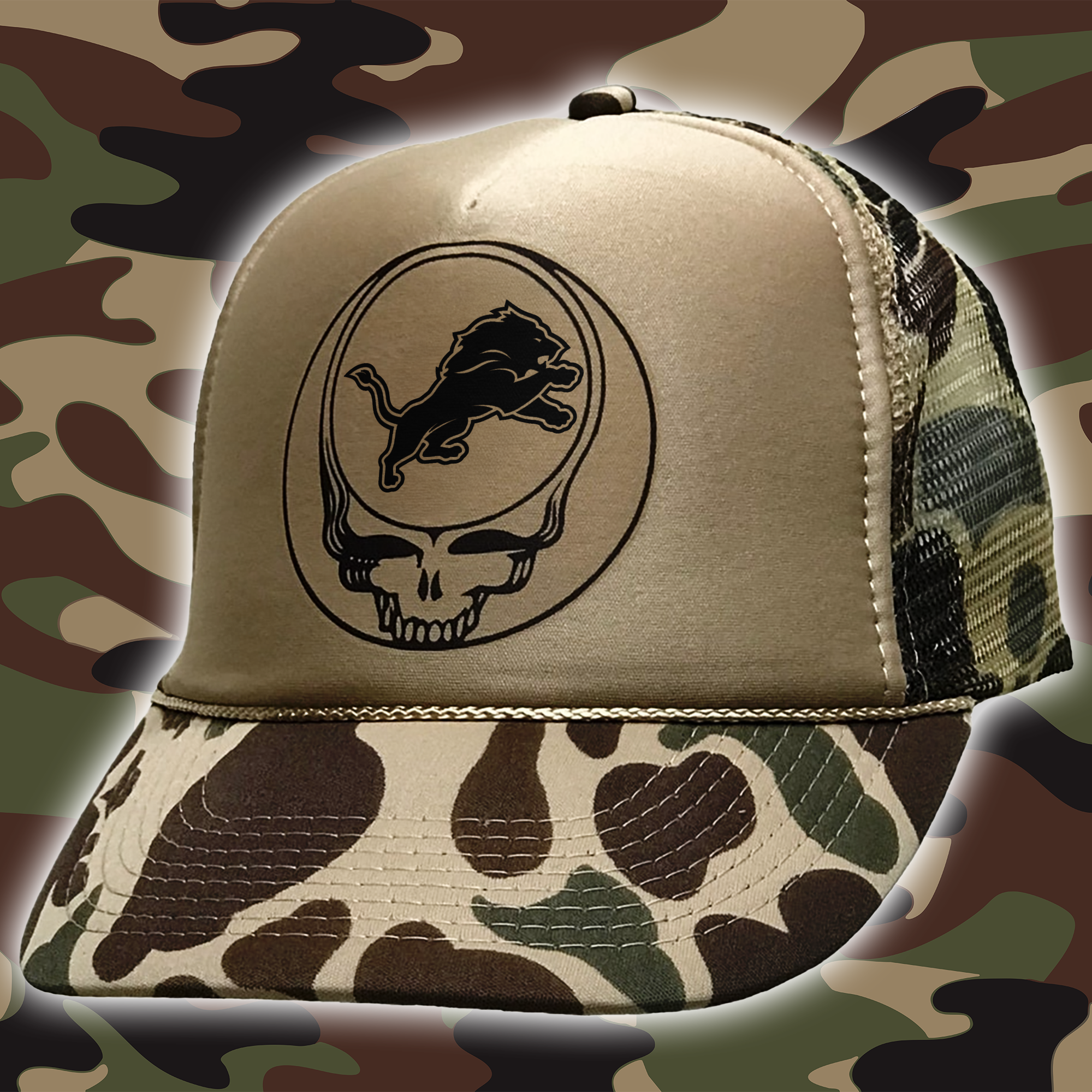 Detroit Lions Detroit Lions Embroidered and Printed Cap PT65563