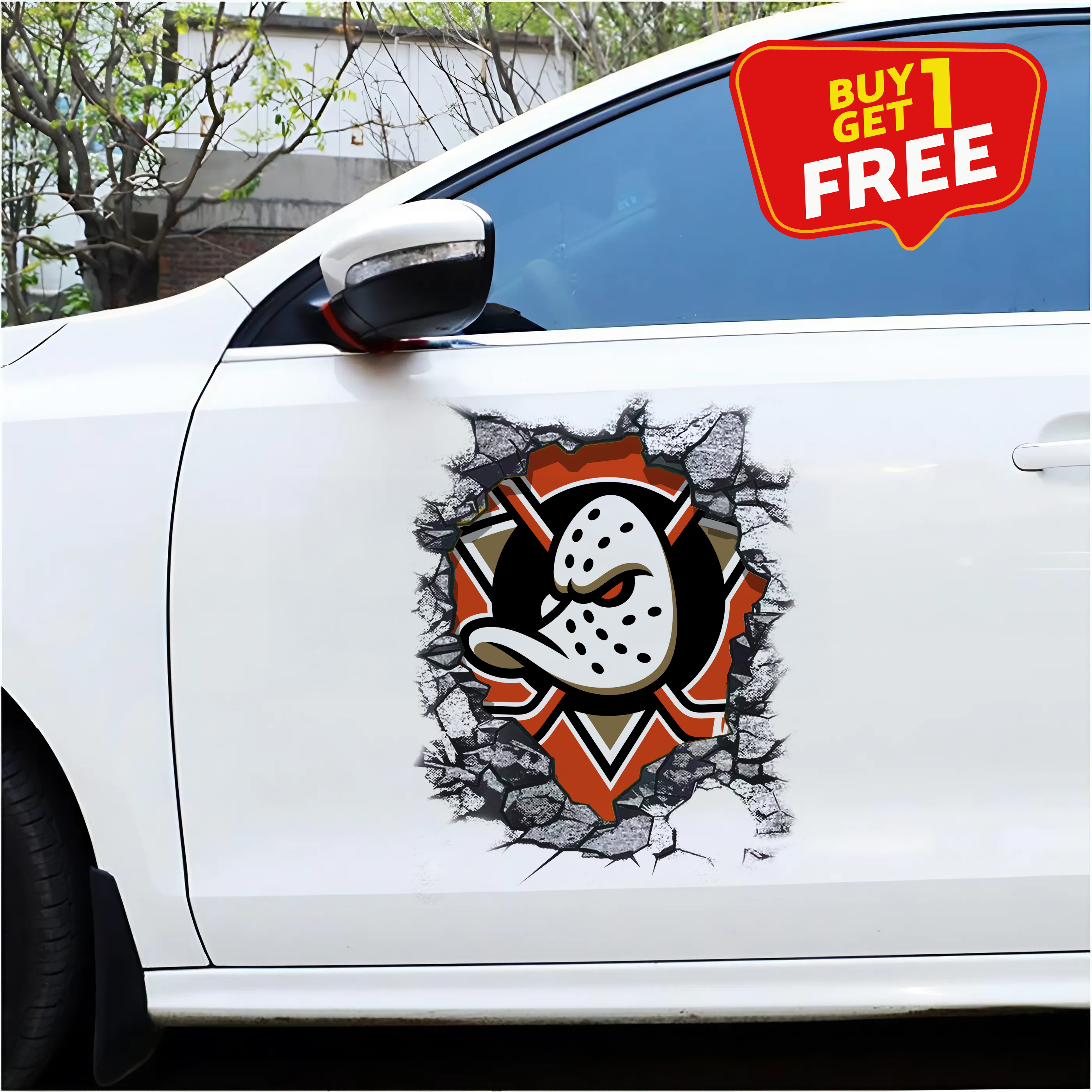 Anaheim Ducks Car Door Sticker PT65594