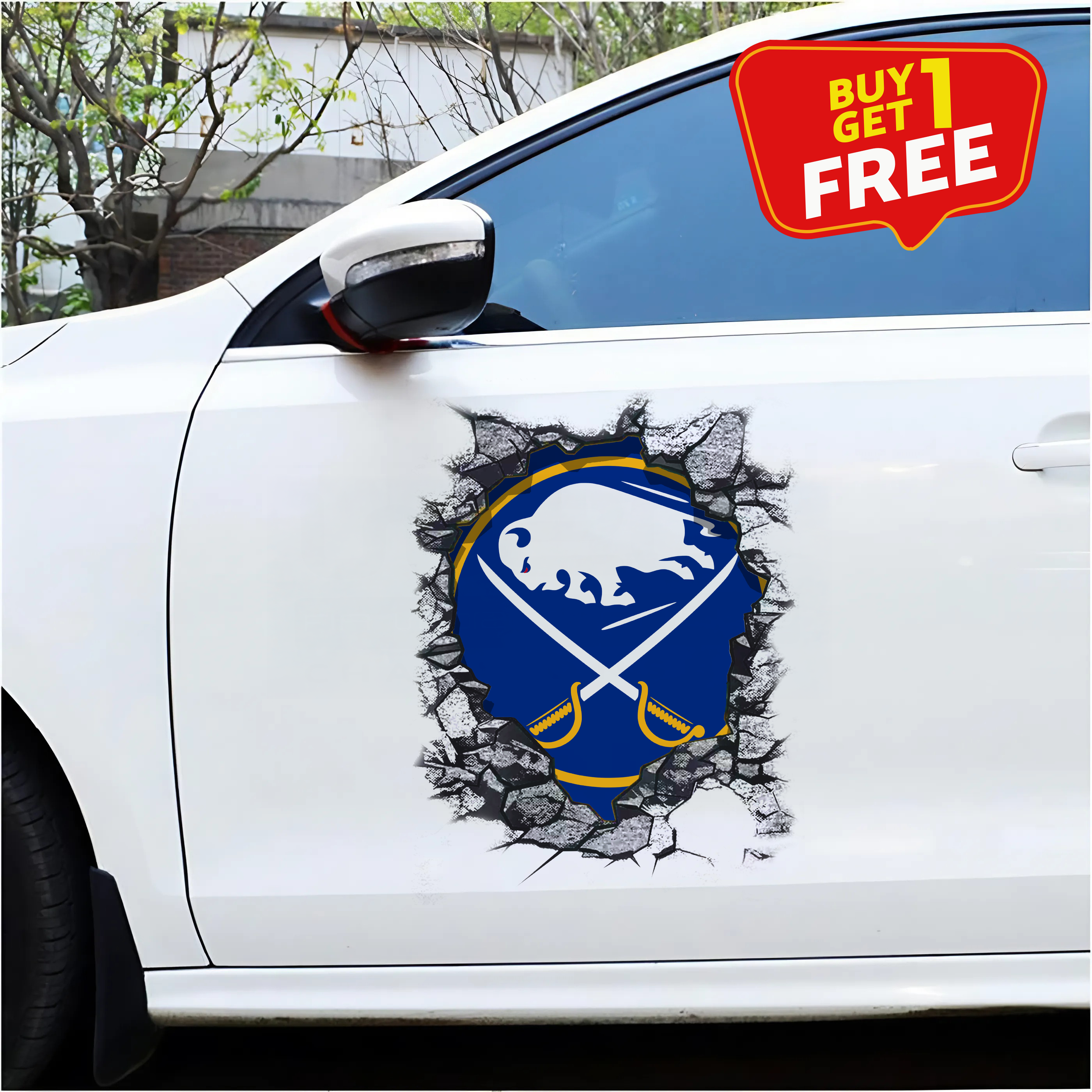 Buffalo Sabres Car Door Sticker PT65596