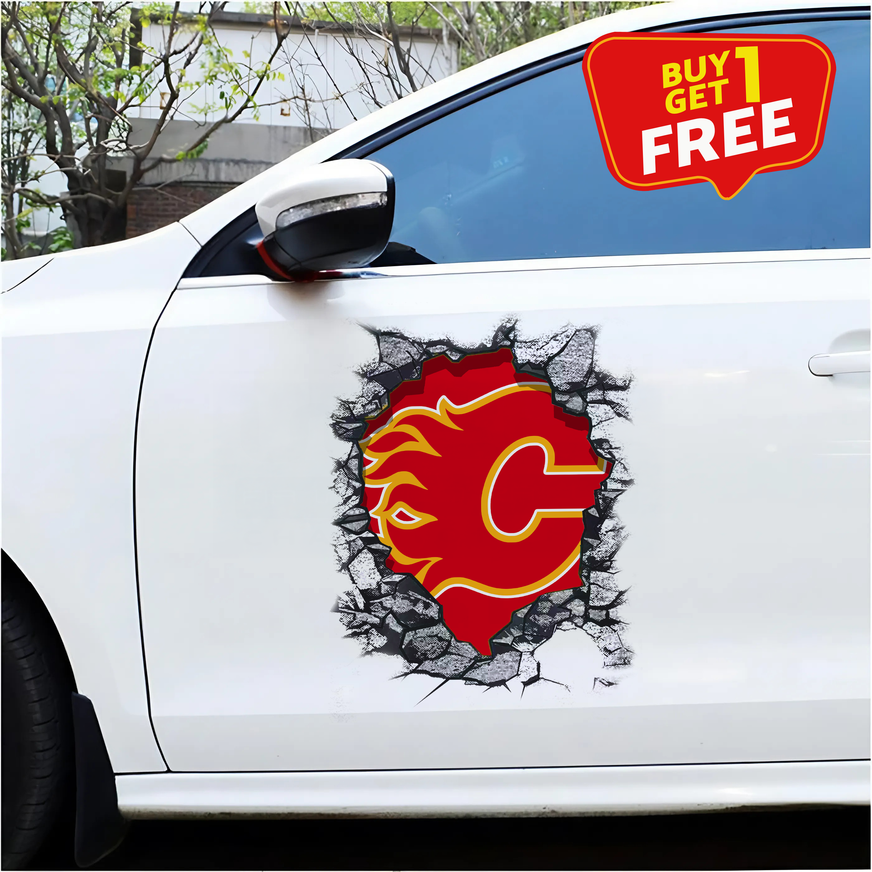 Calgary Flames Car Door Sticker PT65597