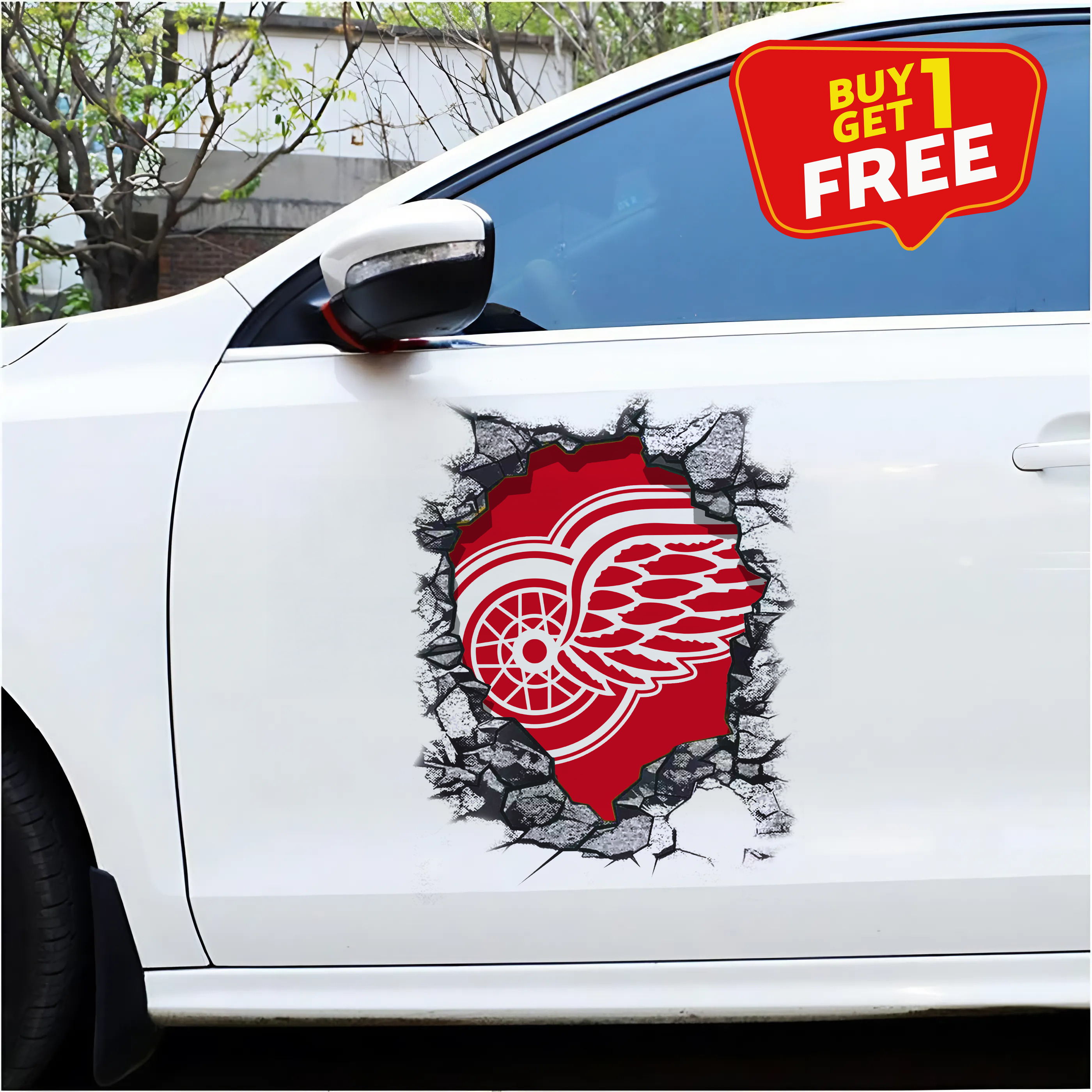 Detroit Red Wings Car Door Sticker PT65603