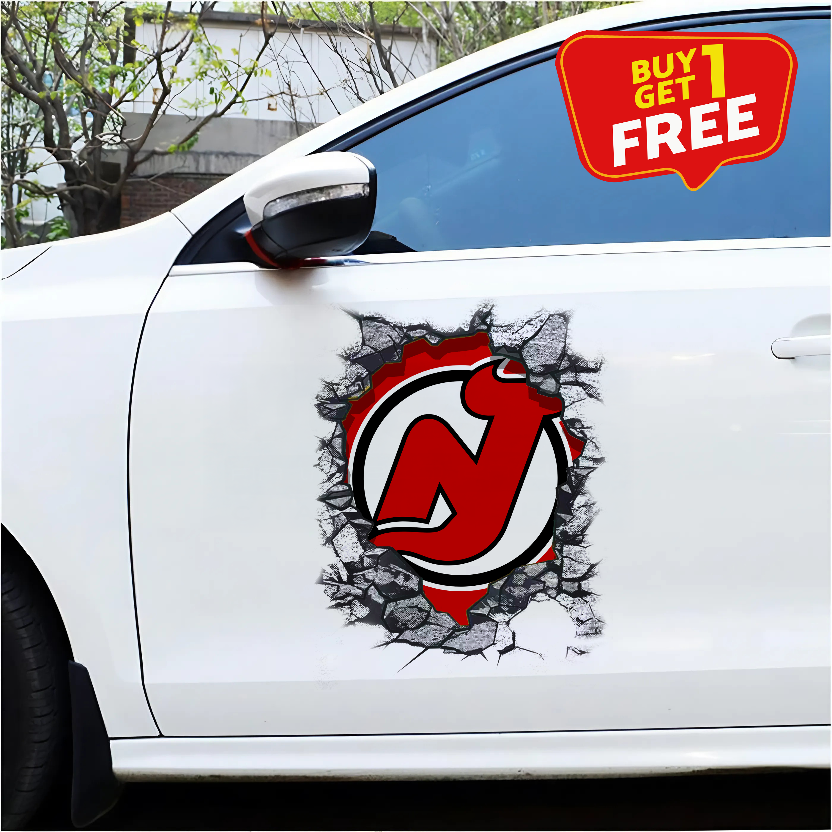 New Jersey Devils Car Door Sticker PT65610