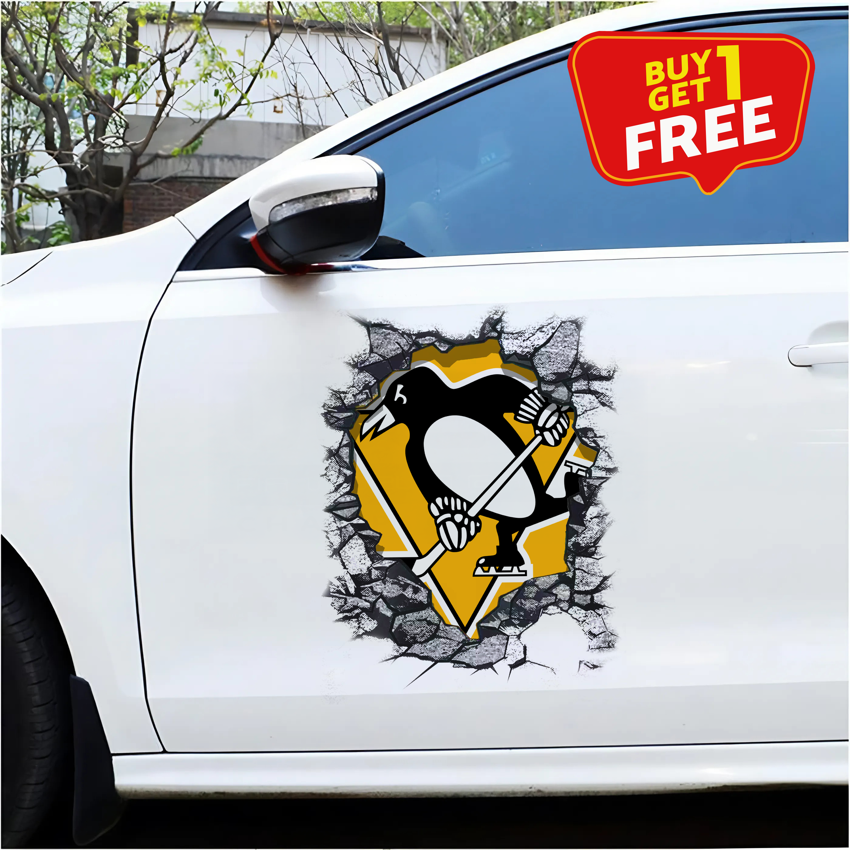 Pittsburgh Penguins Car Door Sticker PT65615