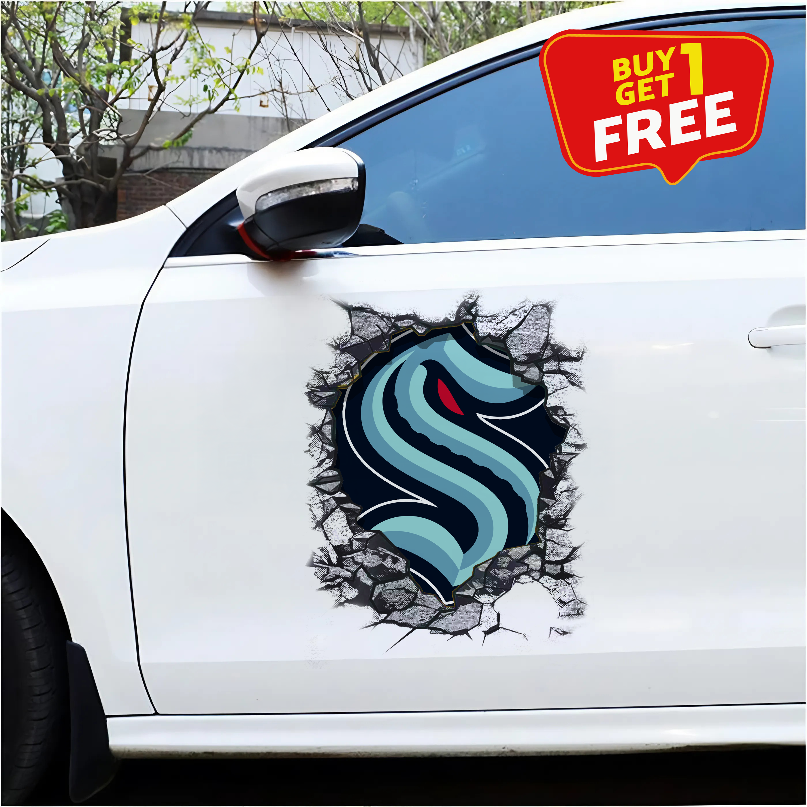 Seattle Kraken Car Door Sticker PT65617