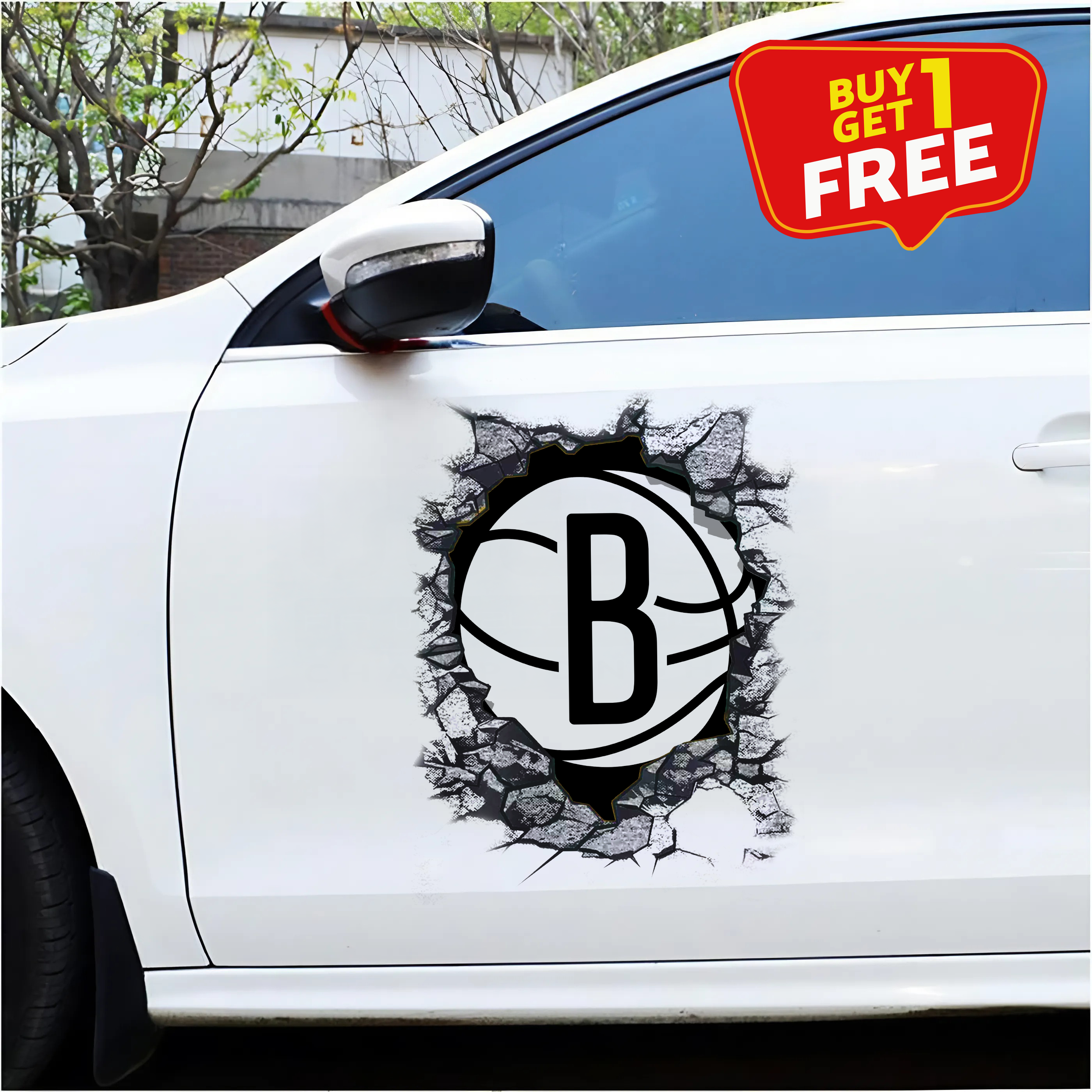 Brooklyn Nets Car Door Sticker PT65714
