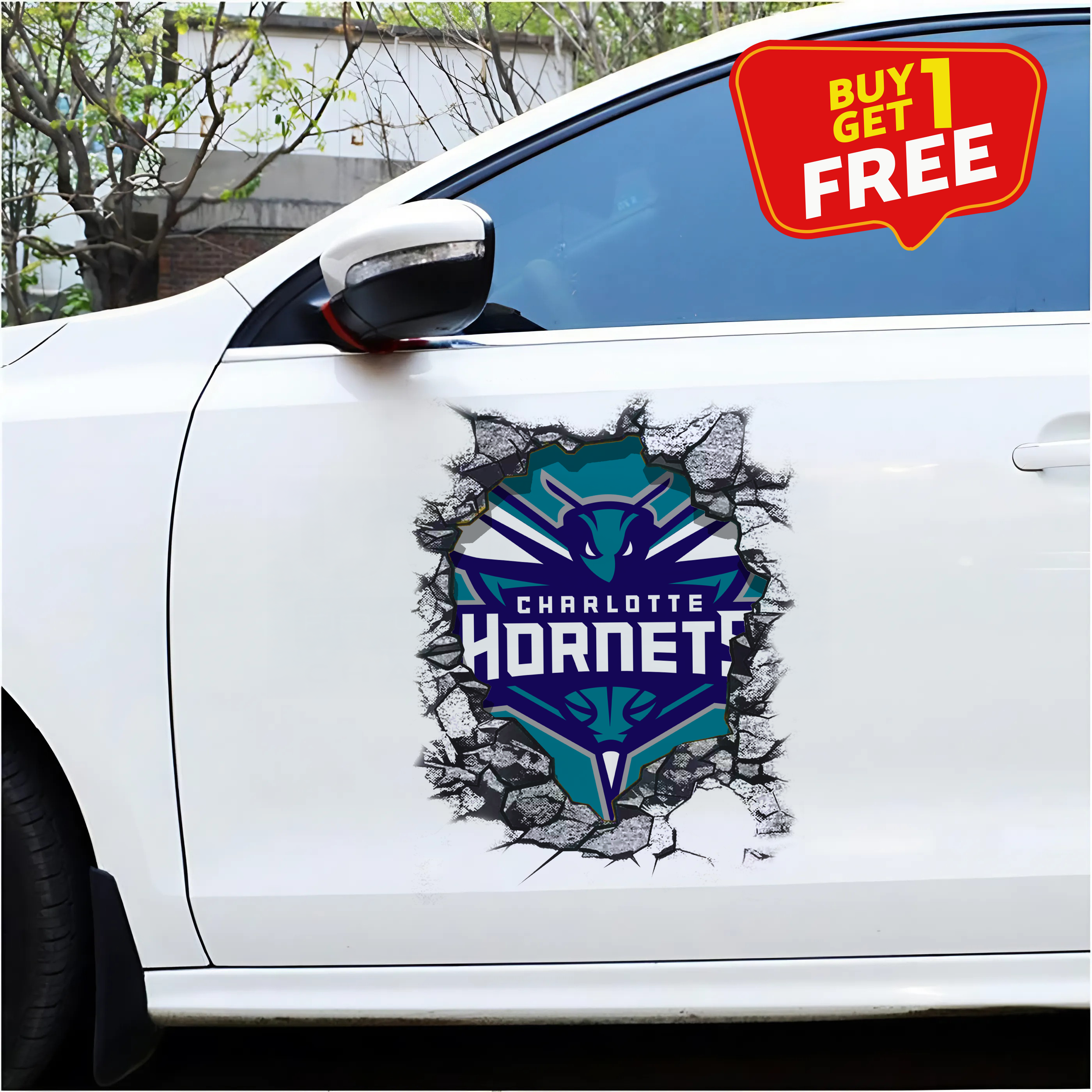 Charlotte Hornets Car Door Sticker PT65715
