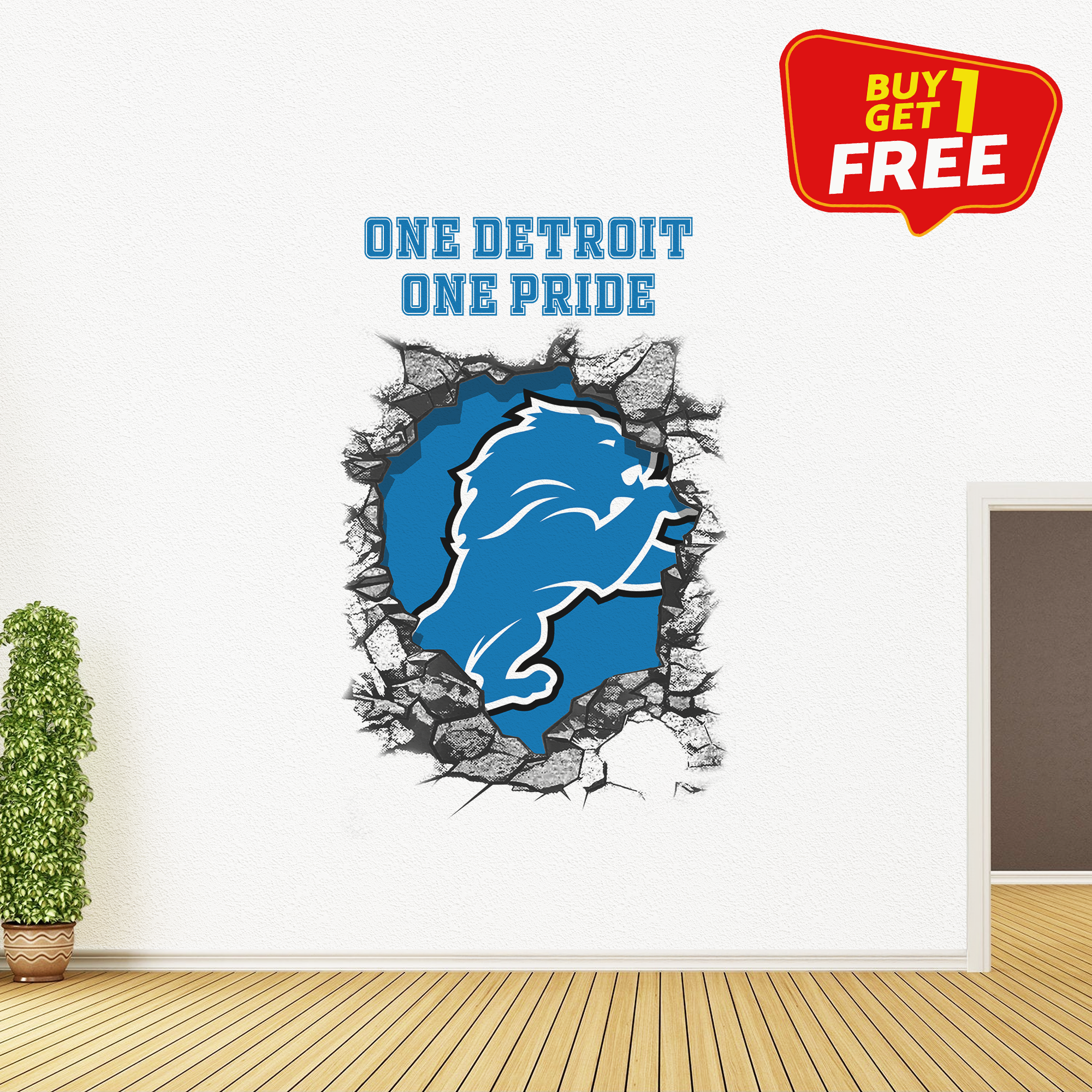 Detroit Lions Wall Decal PT65752