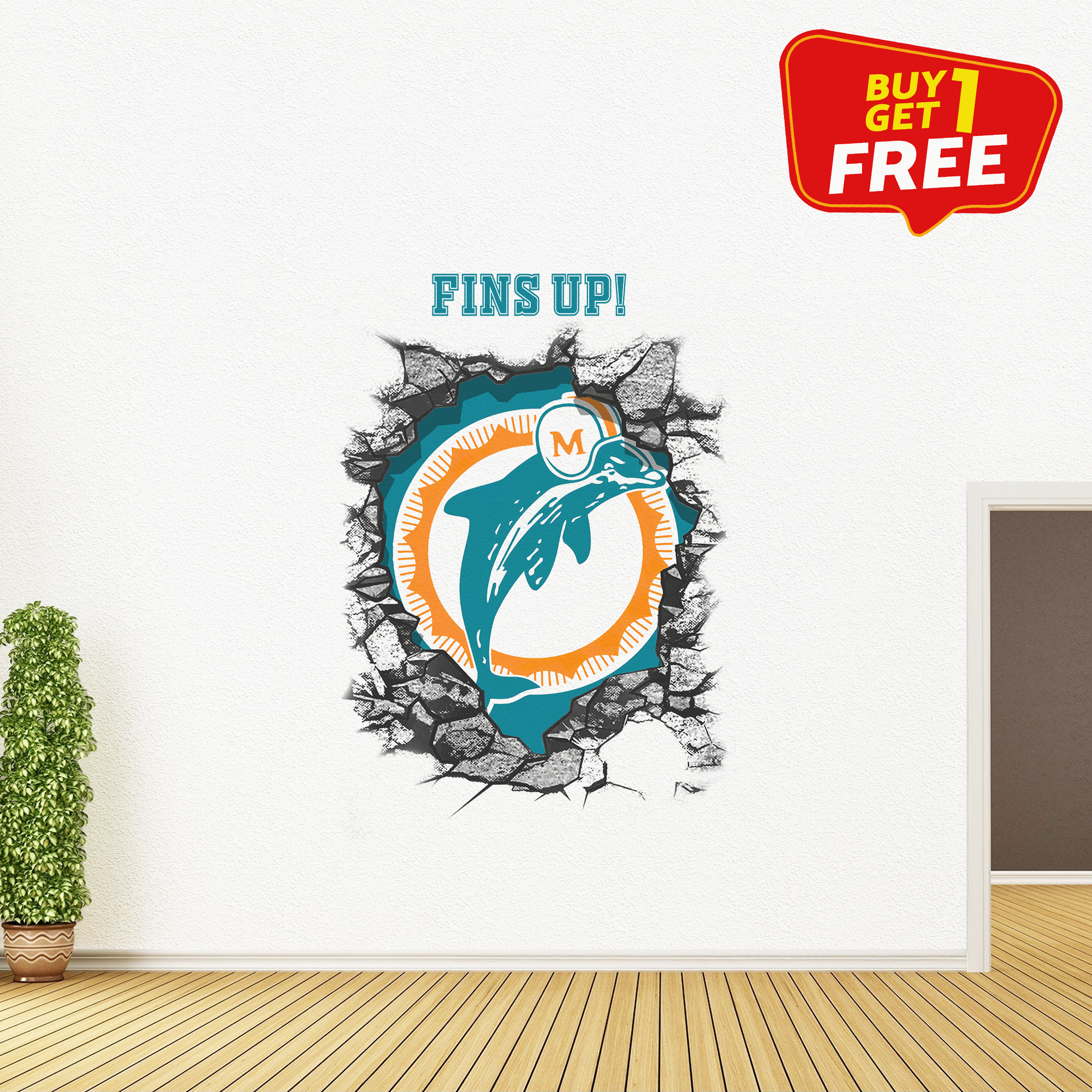 Miami Dolphins Wall Decal PT65774