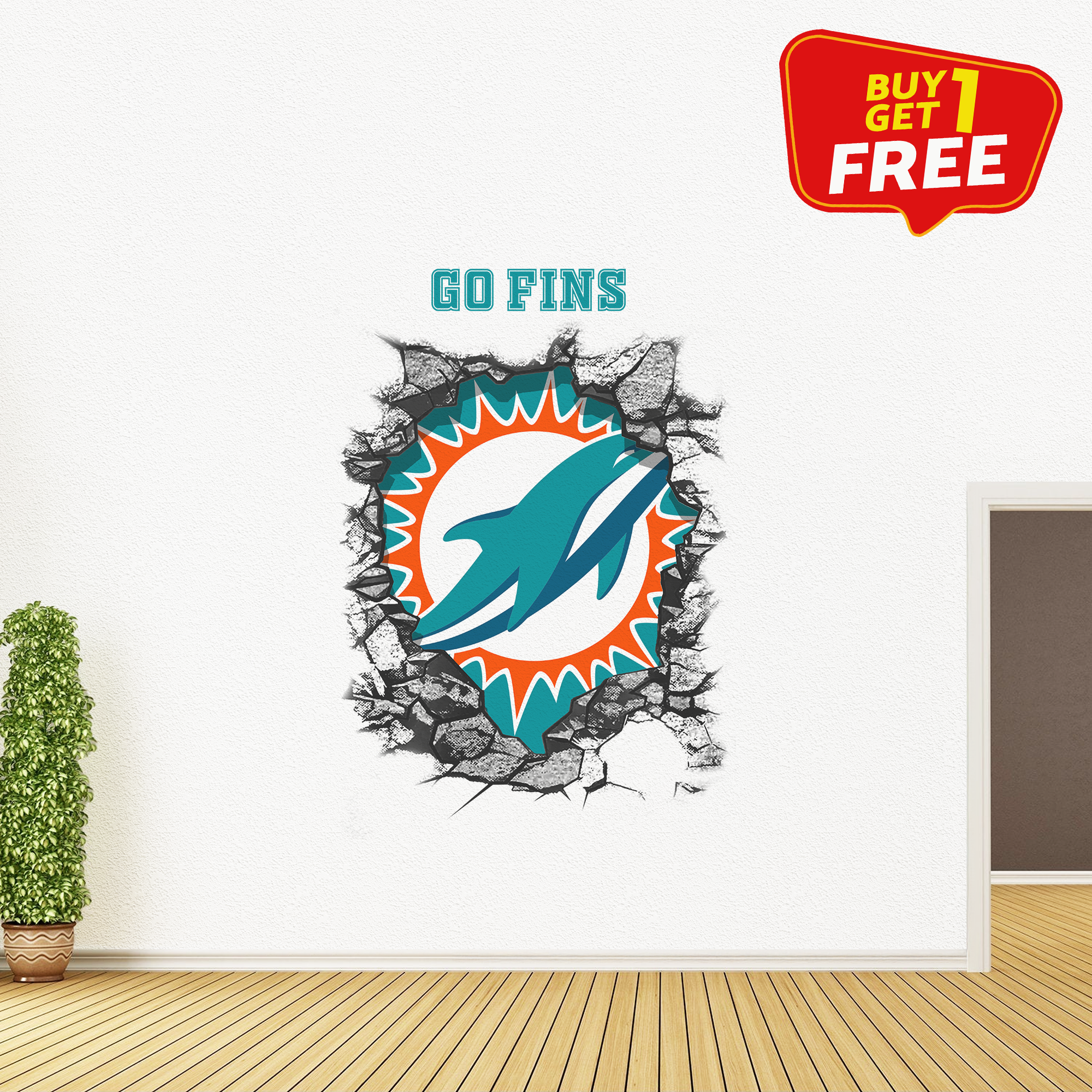 Miami Dolphins Wall Decal PT65761