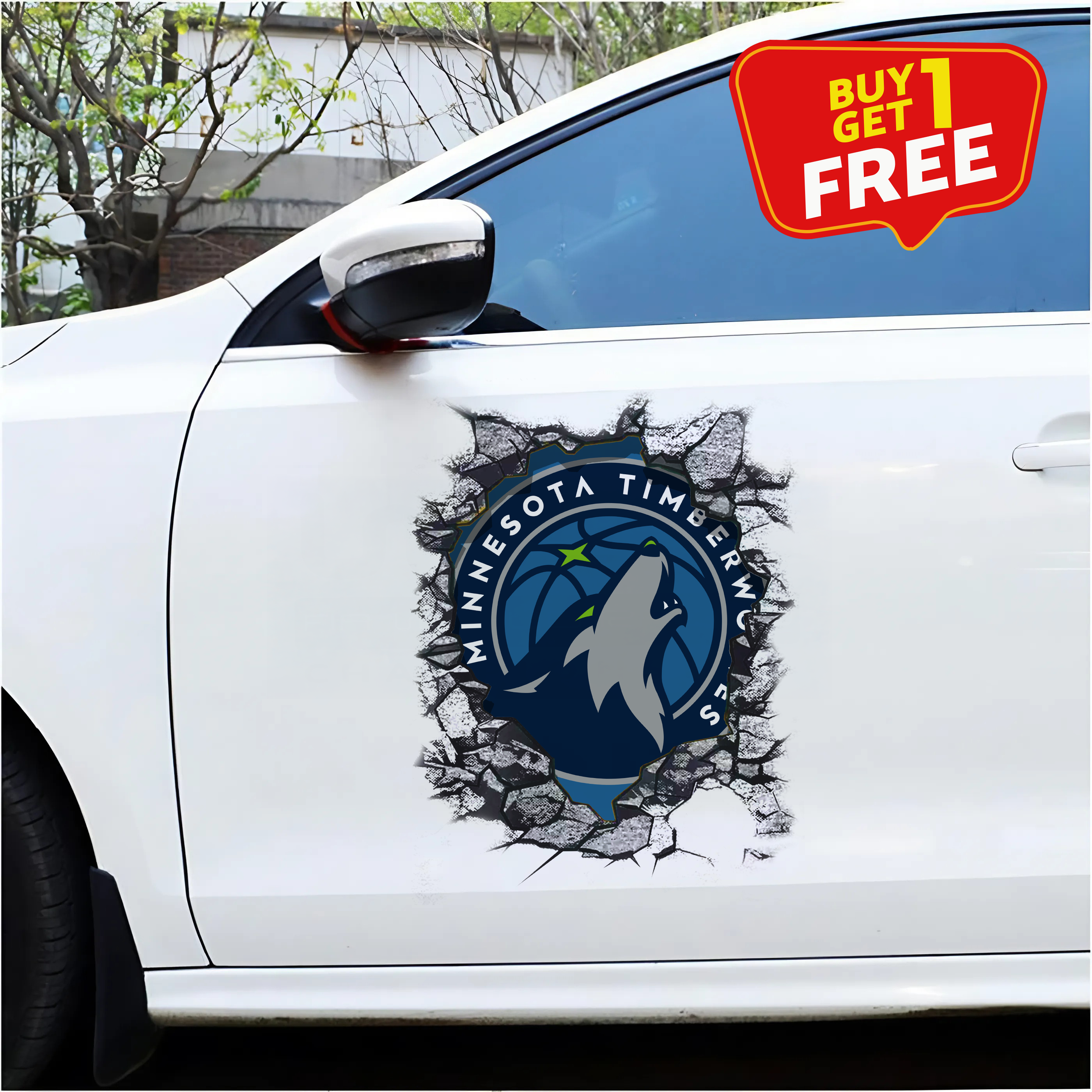 Minnesota Timberwolves Car Door Sticker PT65729