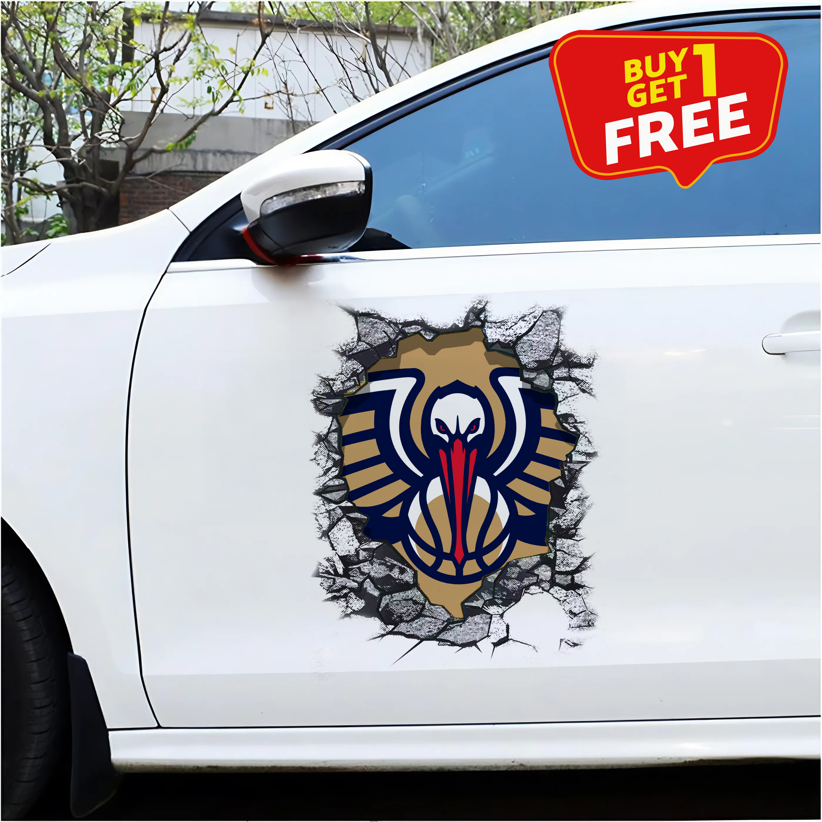 New Orlean Pelicans Car Door Sticker PT65730