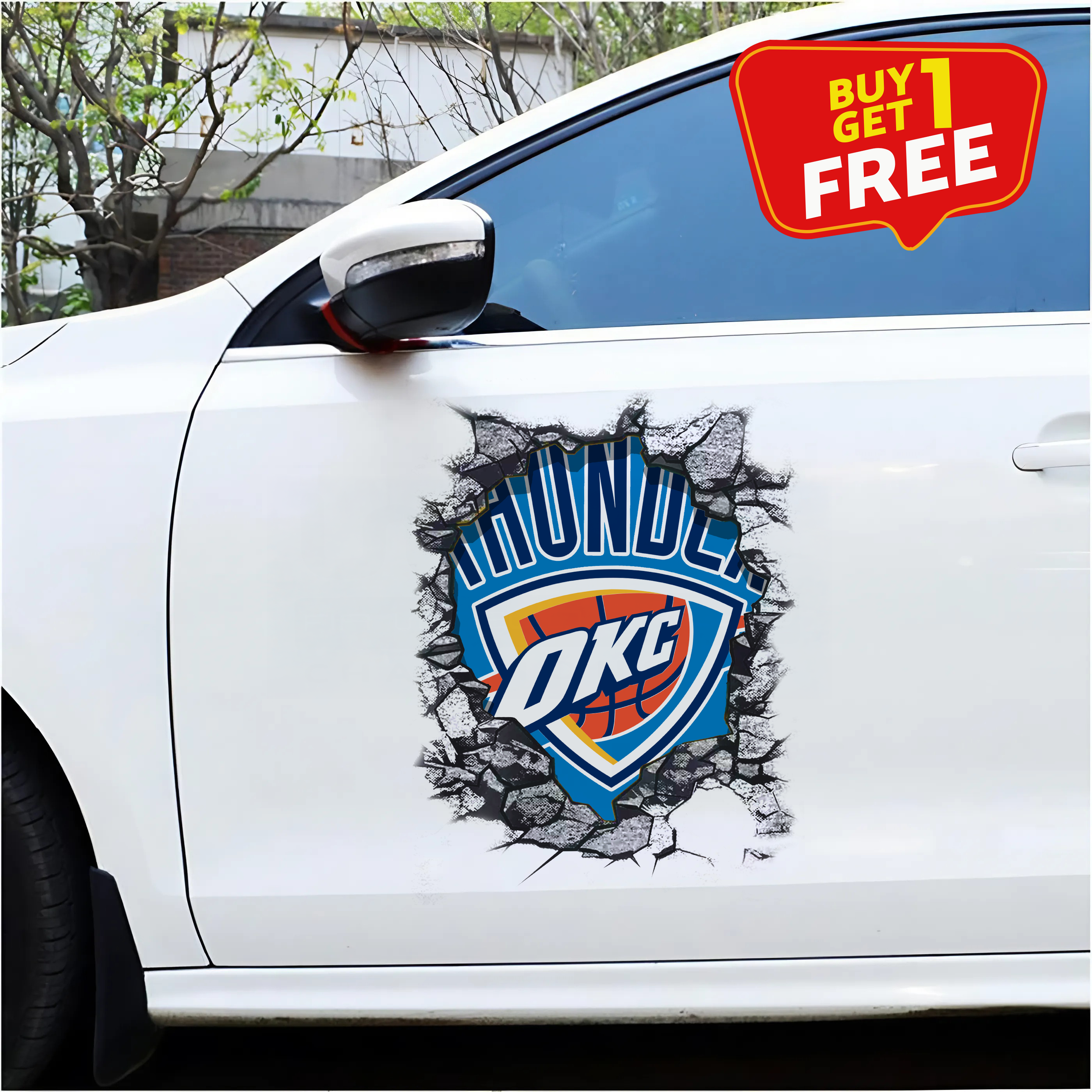 Oklahoma City Thunder Car Door Sticker PT65732