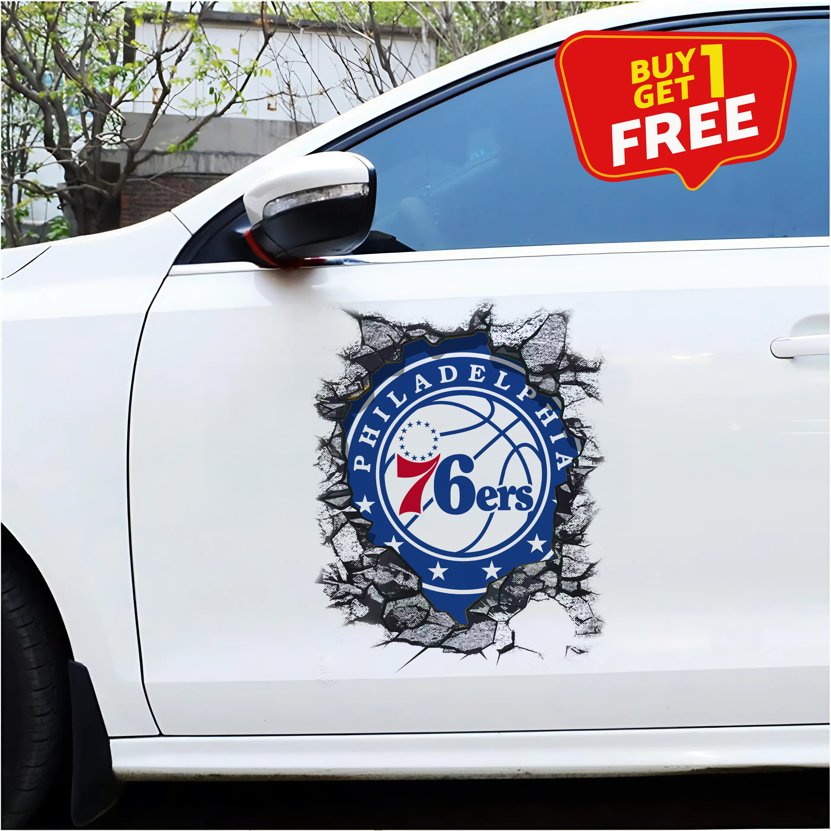 Philadelphia 76ers Car Door Sticker PT65734