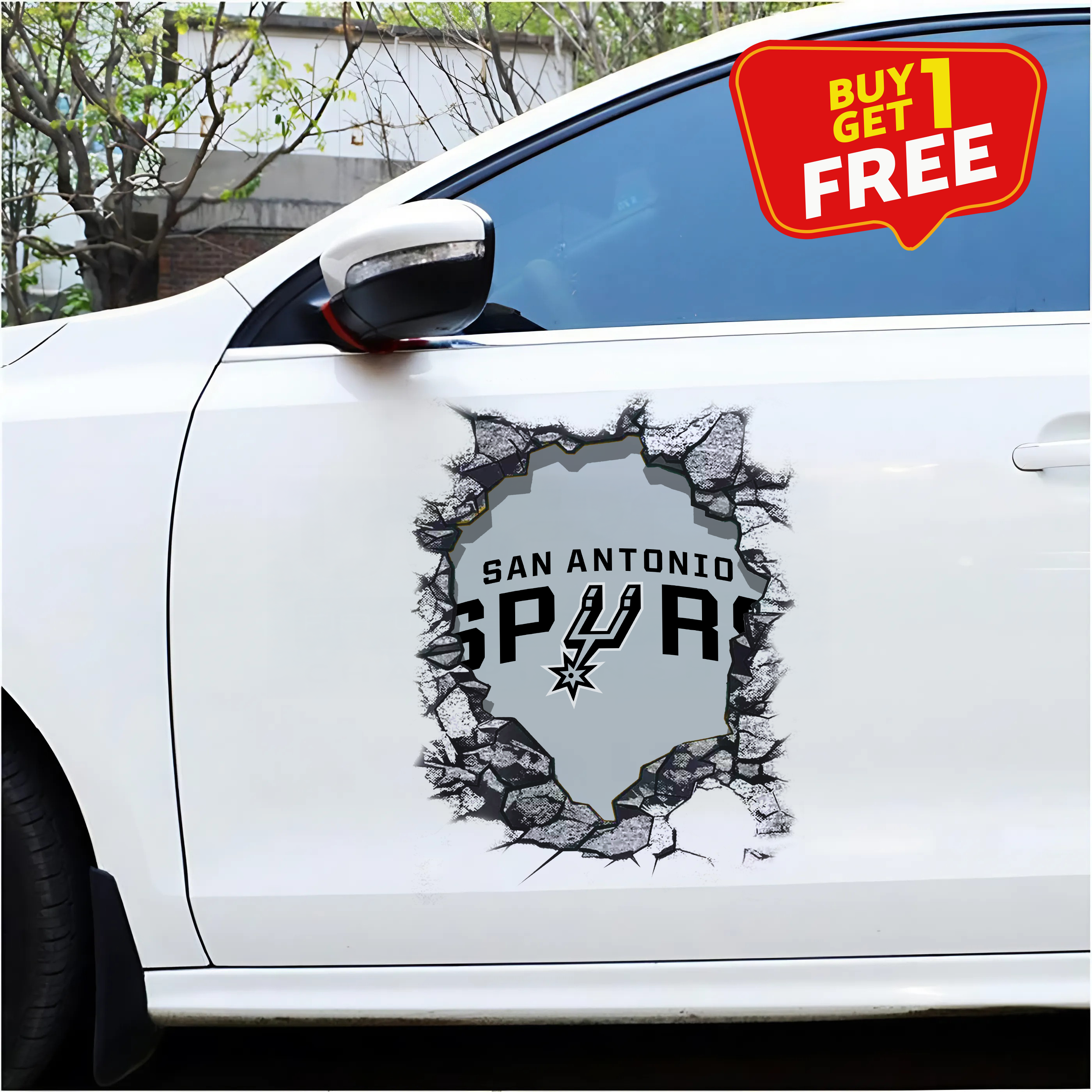 San Antonio Spurs Car Door Sticker PT65738