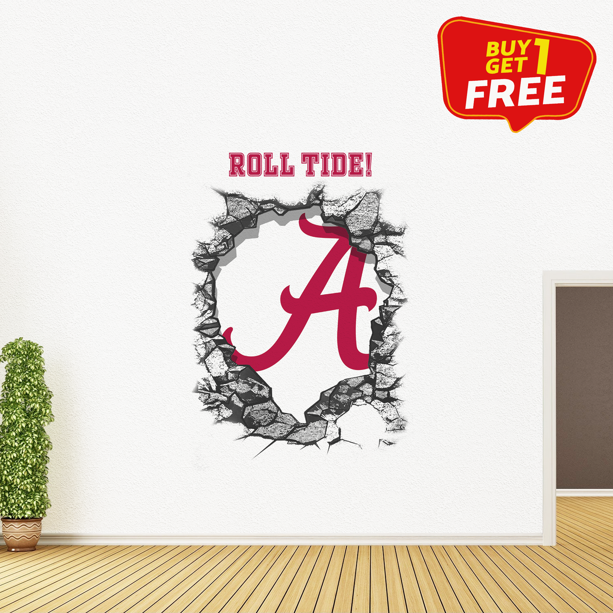 Alabama Crimson Tide Wall Decal PT65782