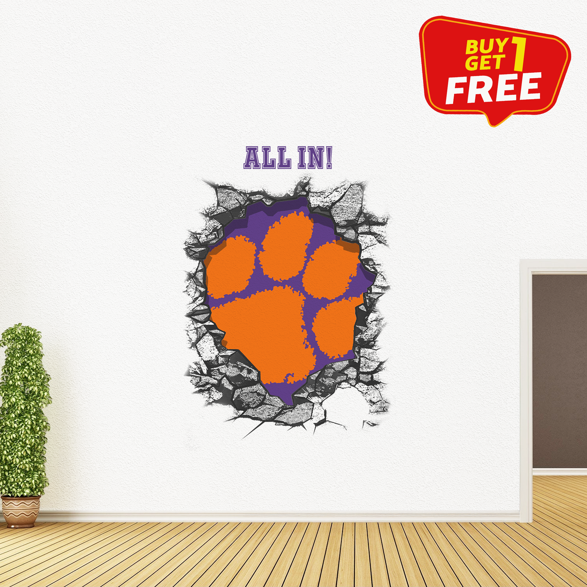 Clemson Tigers Wall Decal PT65787