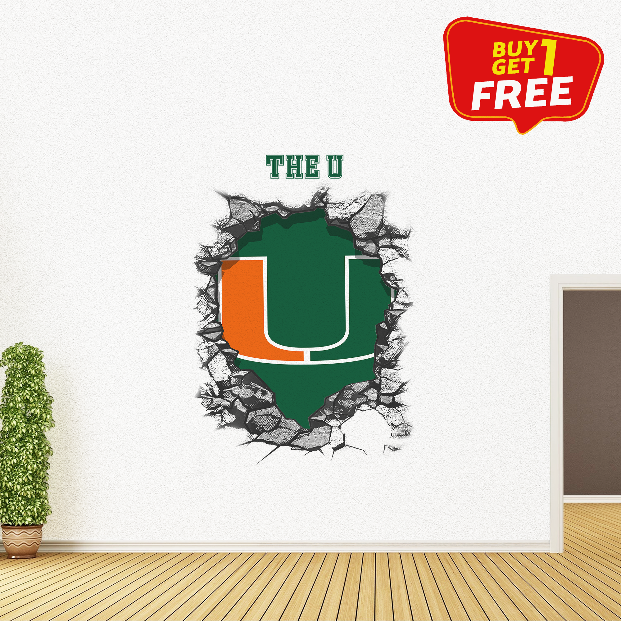 Miami Hurricanes Wall Decal PT65794