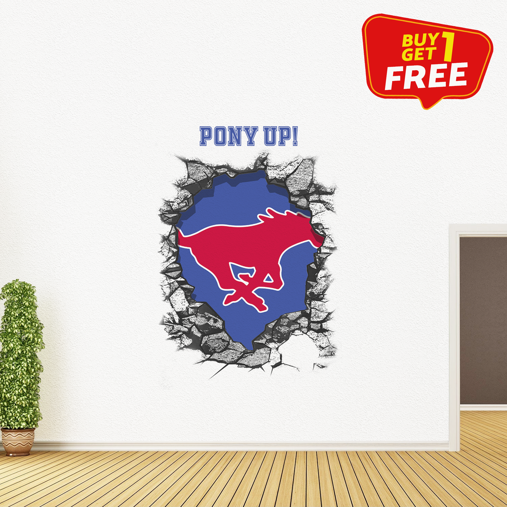 SMU Mustangs Wall Decal PT65802
