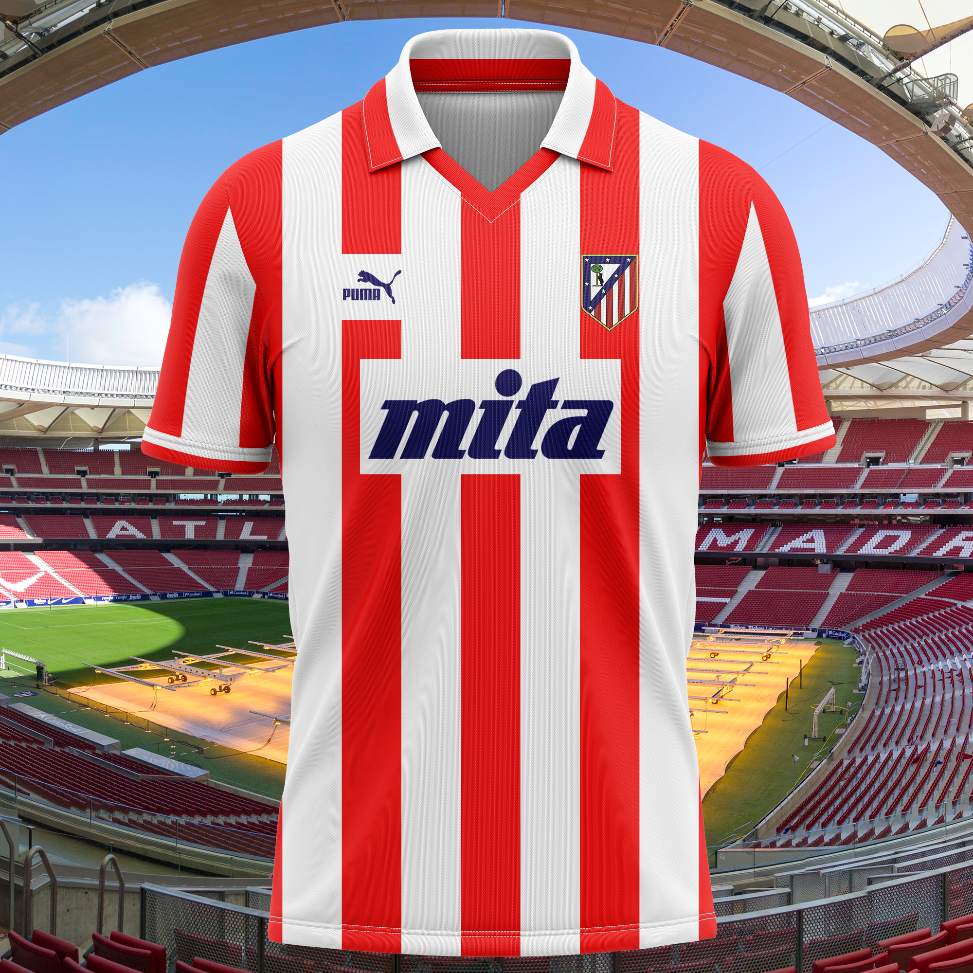 AtlÃ©tico Madrid 1989-90 Home Kit Retro Shirt PT65816