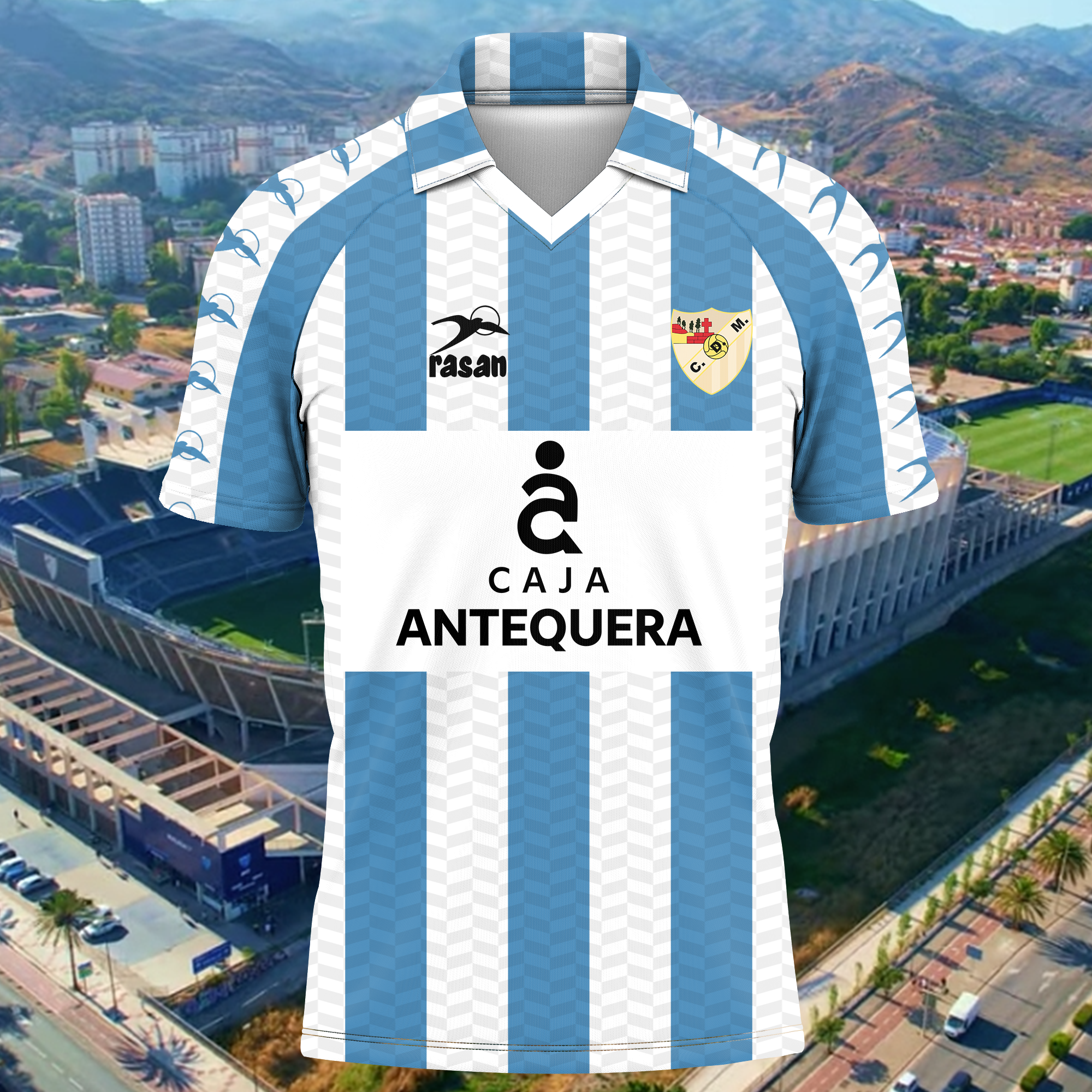 CD MÃ¡laga 1989-90 Home Kit Retro Shirt PT65822