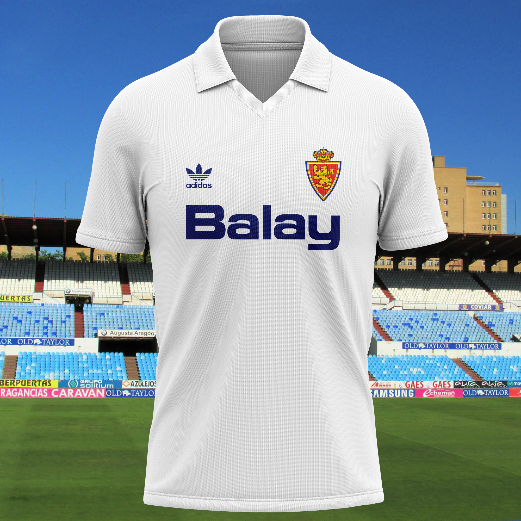Real Zaragoza CD 1989-90 Home Kit Retro Shirt PT65832