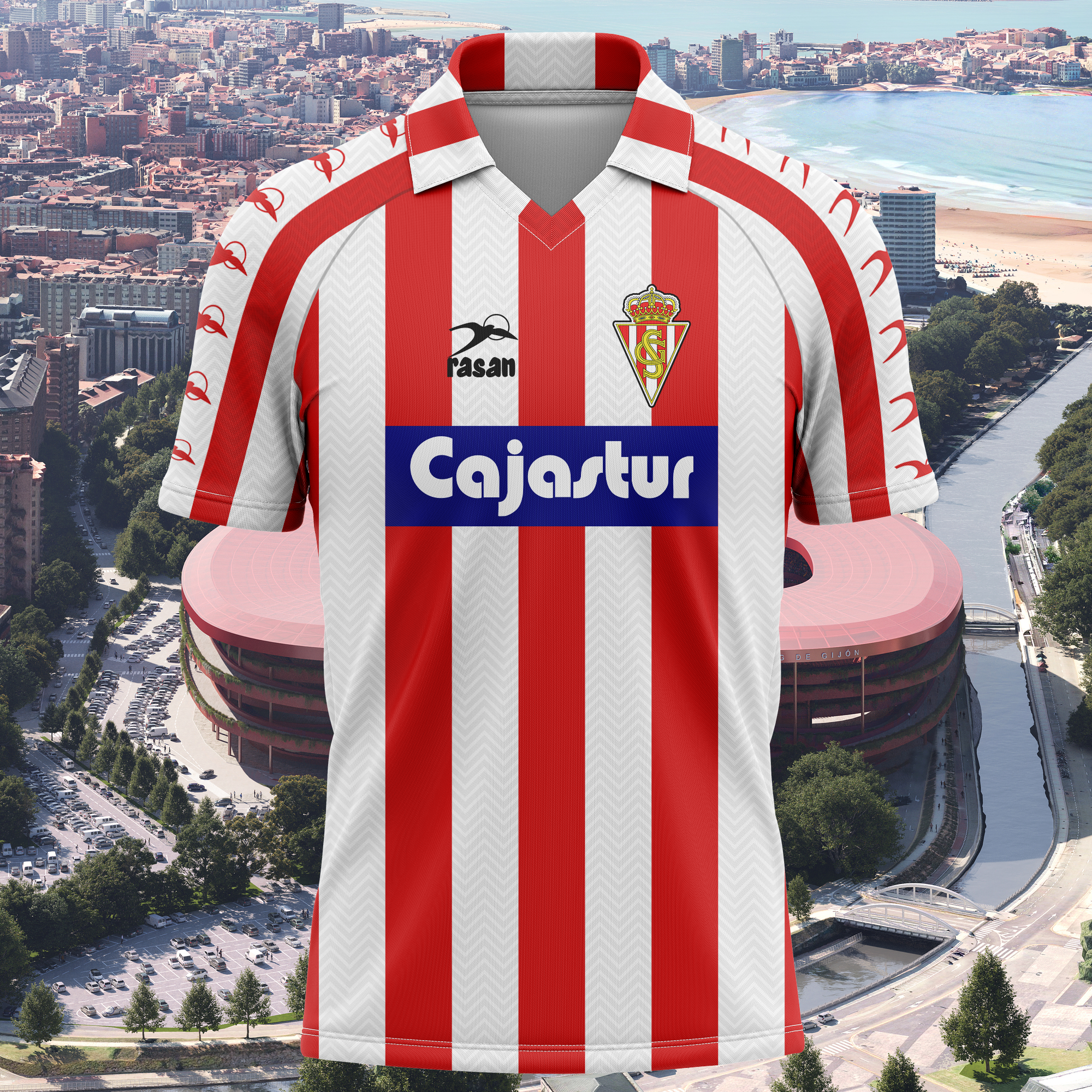 Sporting GijÃ³n 1989-90 Home Kit Retro Shirt PT65834