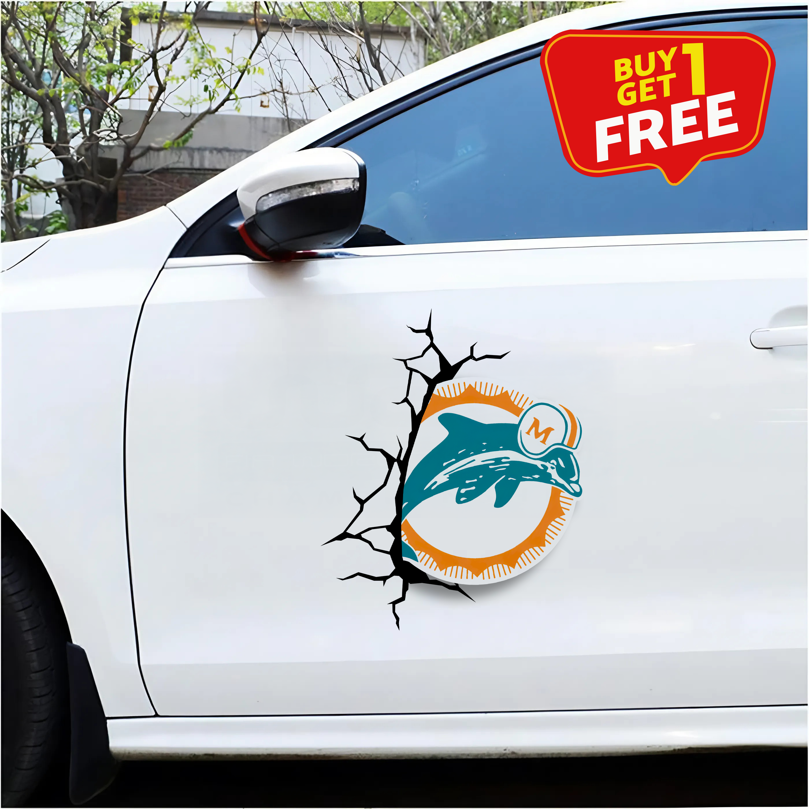 Miami Dolphins Car Door Sticker PT66164