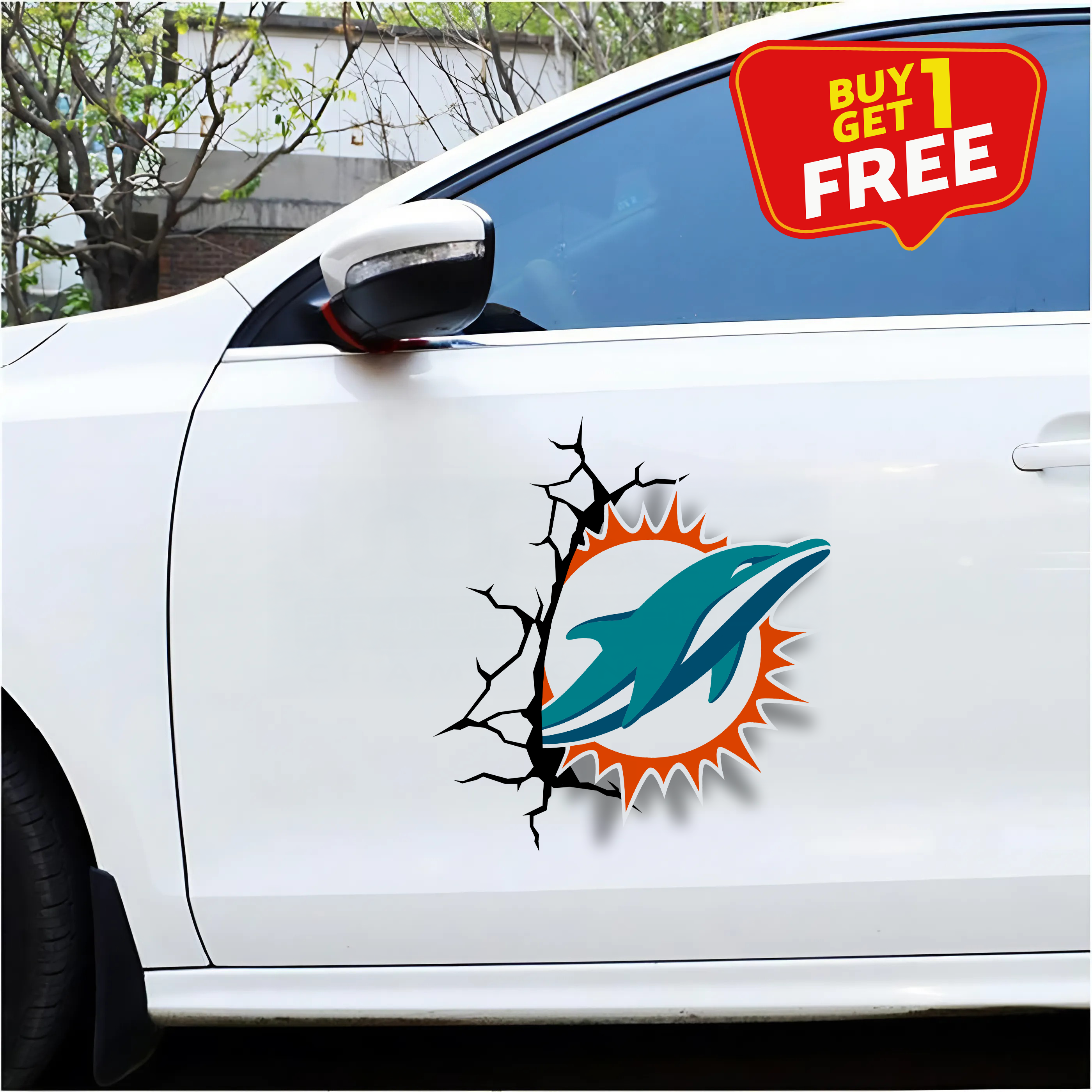 Miami Dolphins Car Door Sticker PT66165