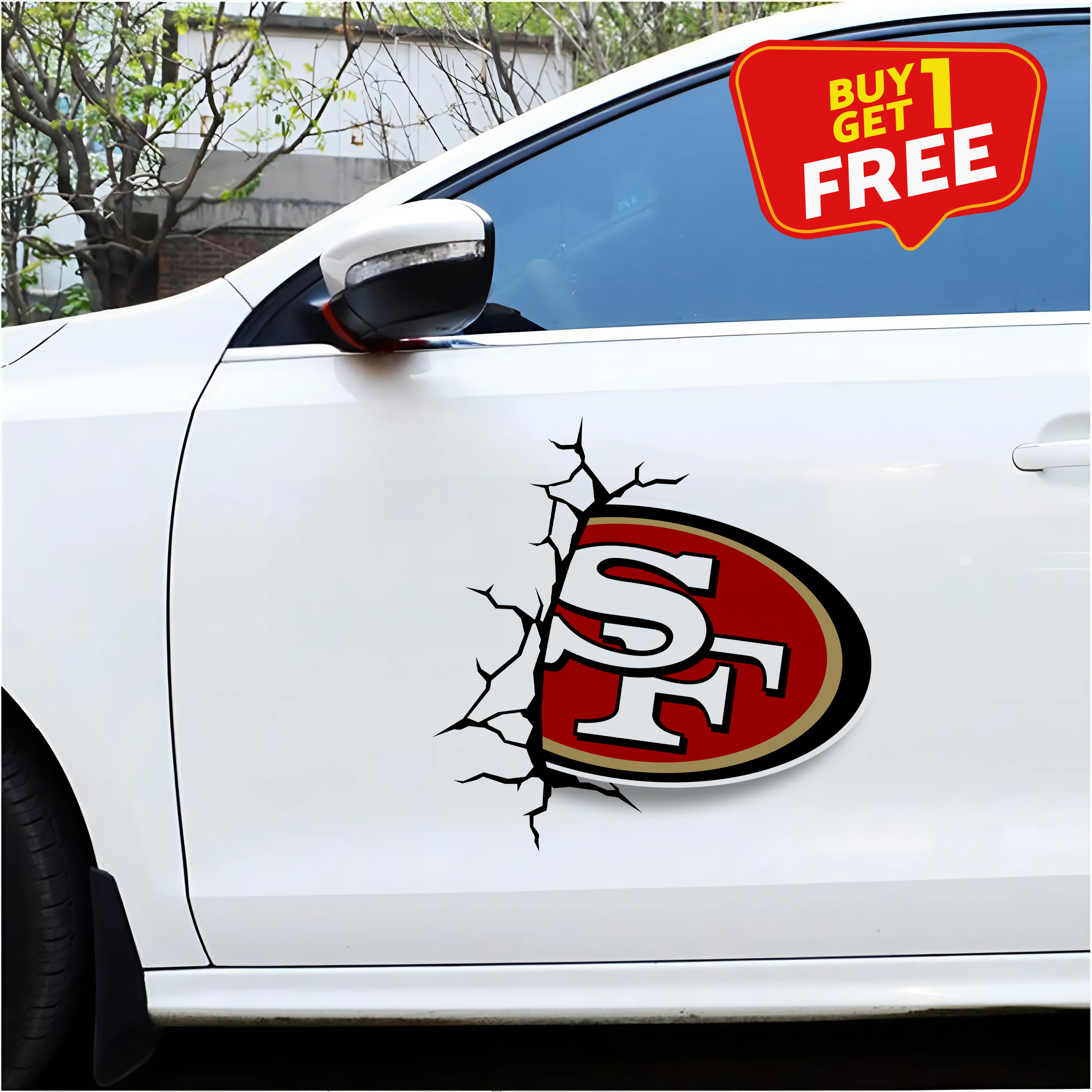 San Francisco 49ers Car Door Sticker PT66173