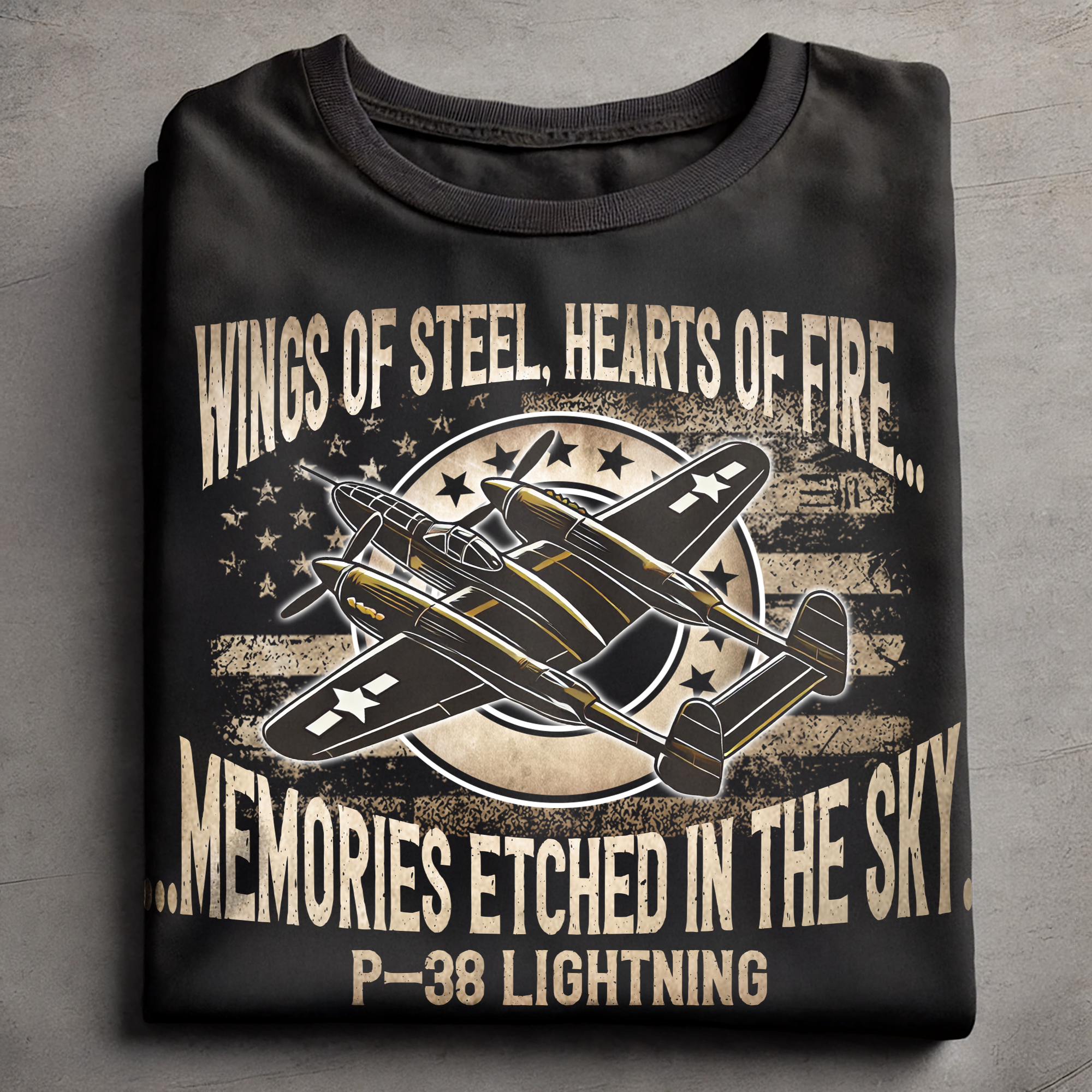 Wings of steel, hearts of fire memories etched in the sky P-38 Lightning AT03766