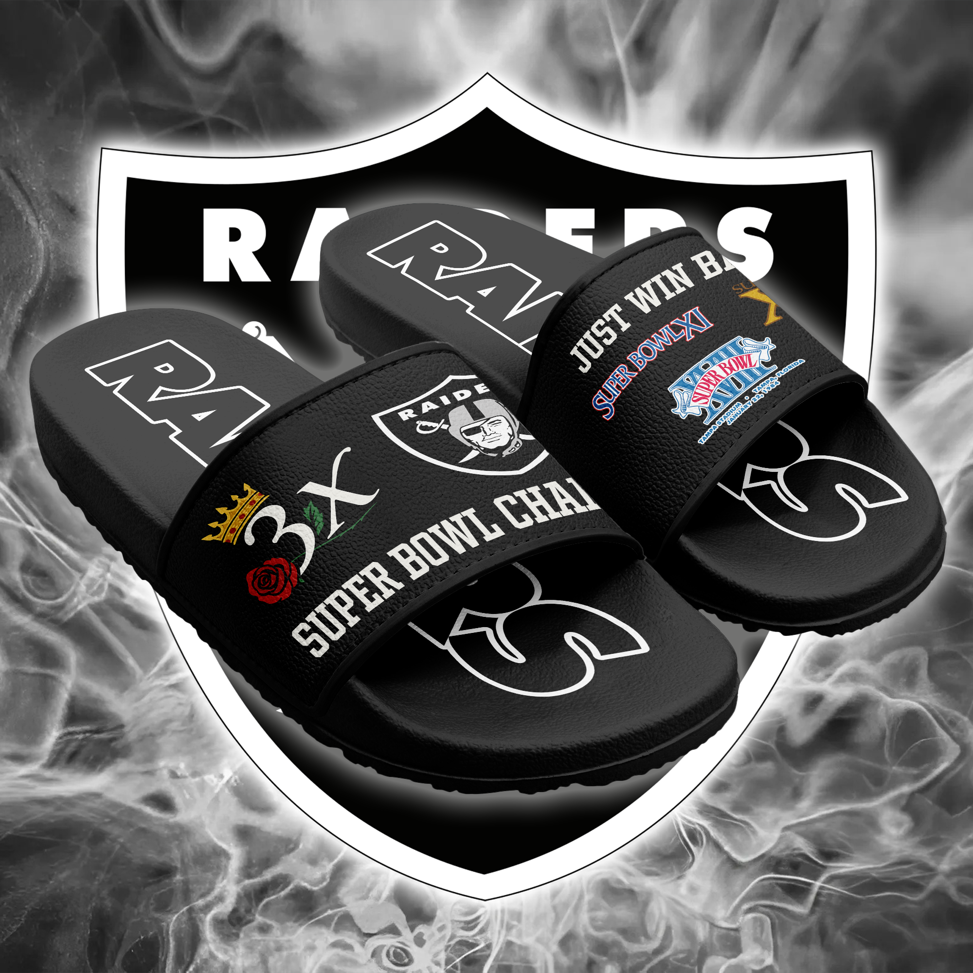Las Vegas Raiders Slide Sandals PT66190