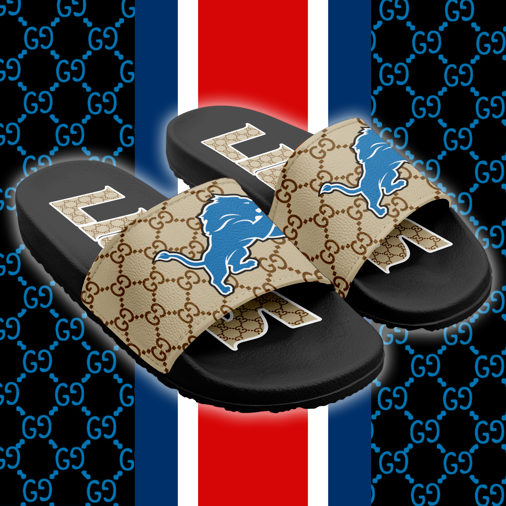 Detroit Lions Slide Sandals PT66217
