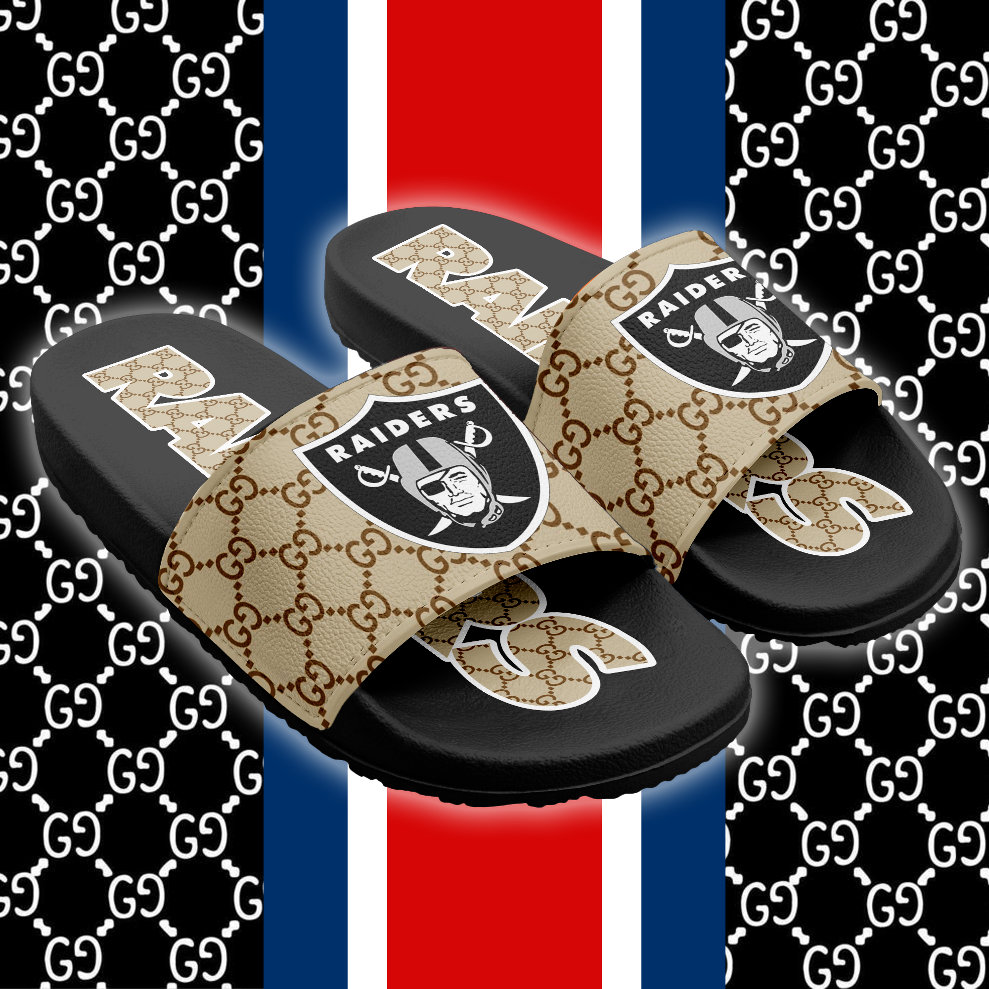 Las Vegas Raiders Slide Sandals PT66223