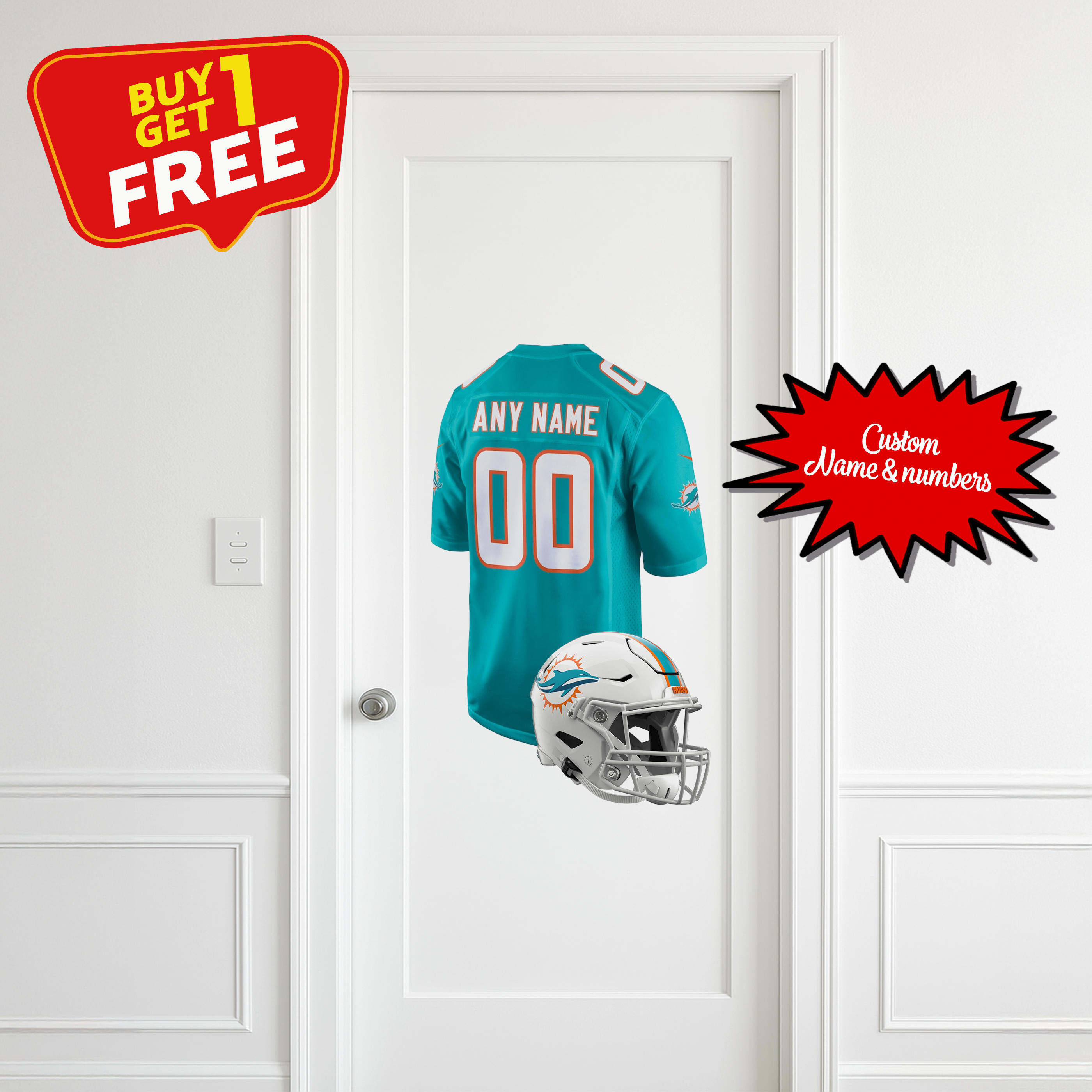 Miami Dolphins Custom Wall Decal PT66303