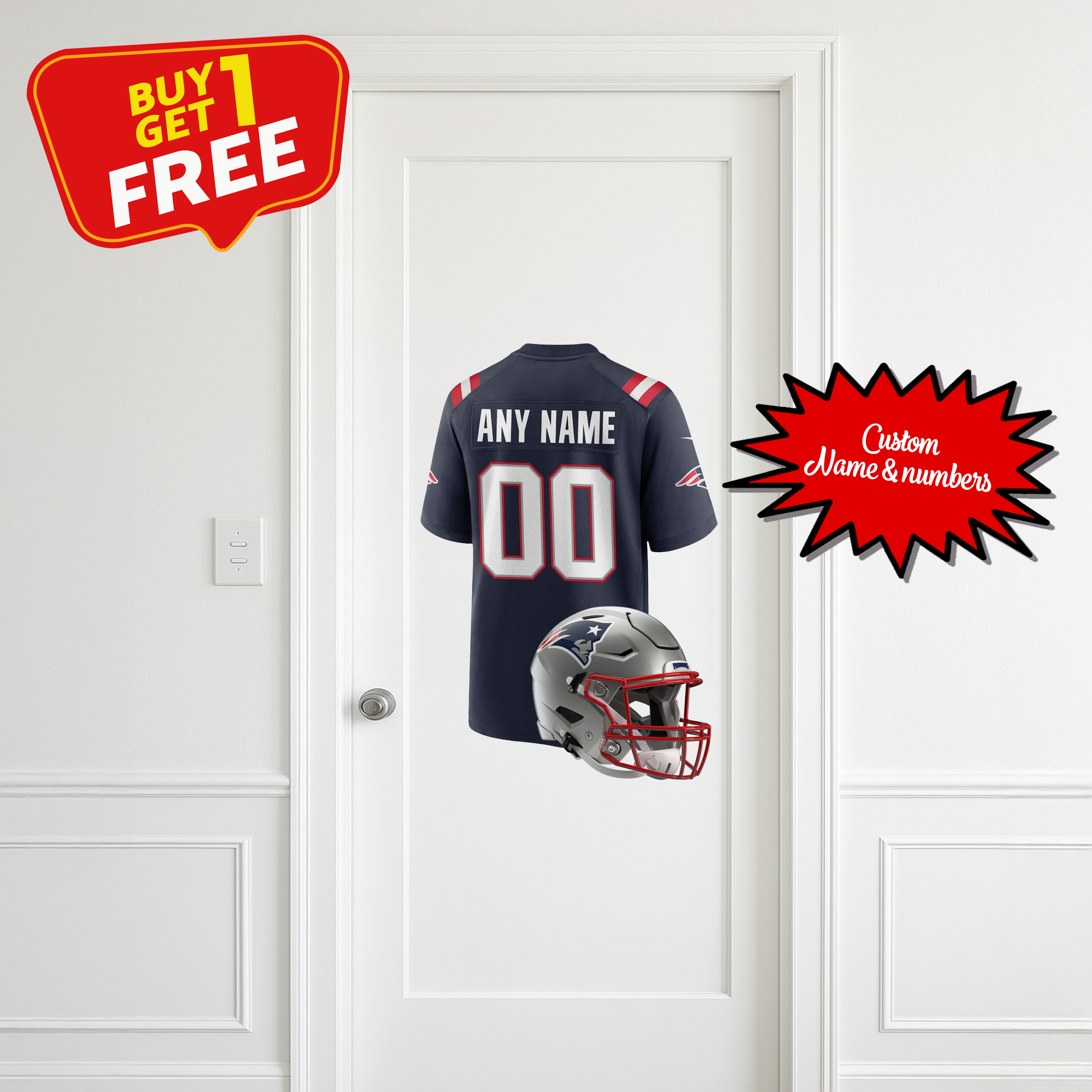New England Patriots Custom Wall Decal PT66305