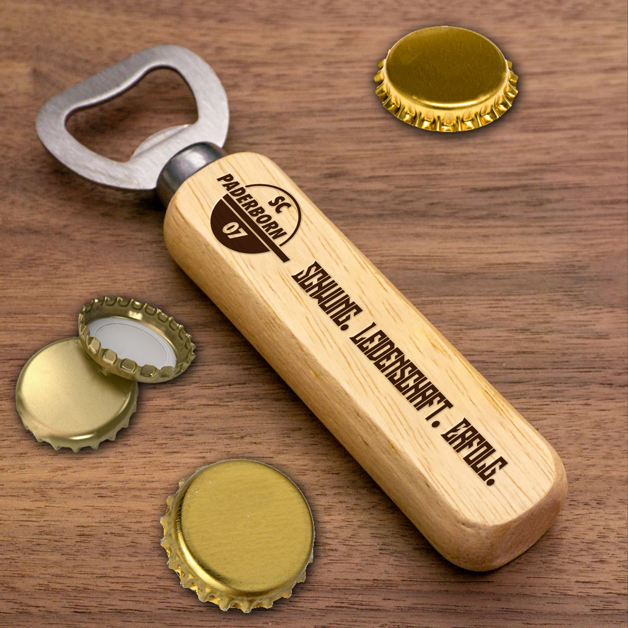 SC Paderborn 07 Wooden Handle Bottle Opener-1 Side Engraved PT66346